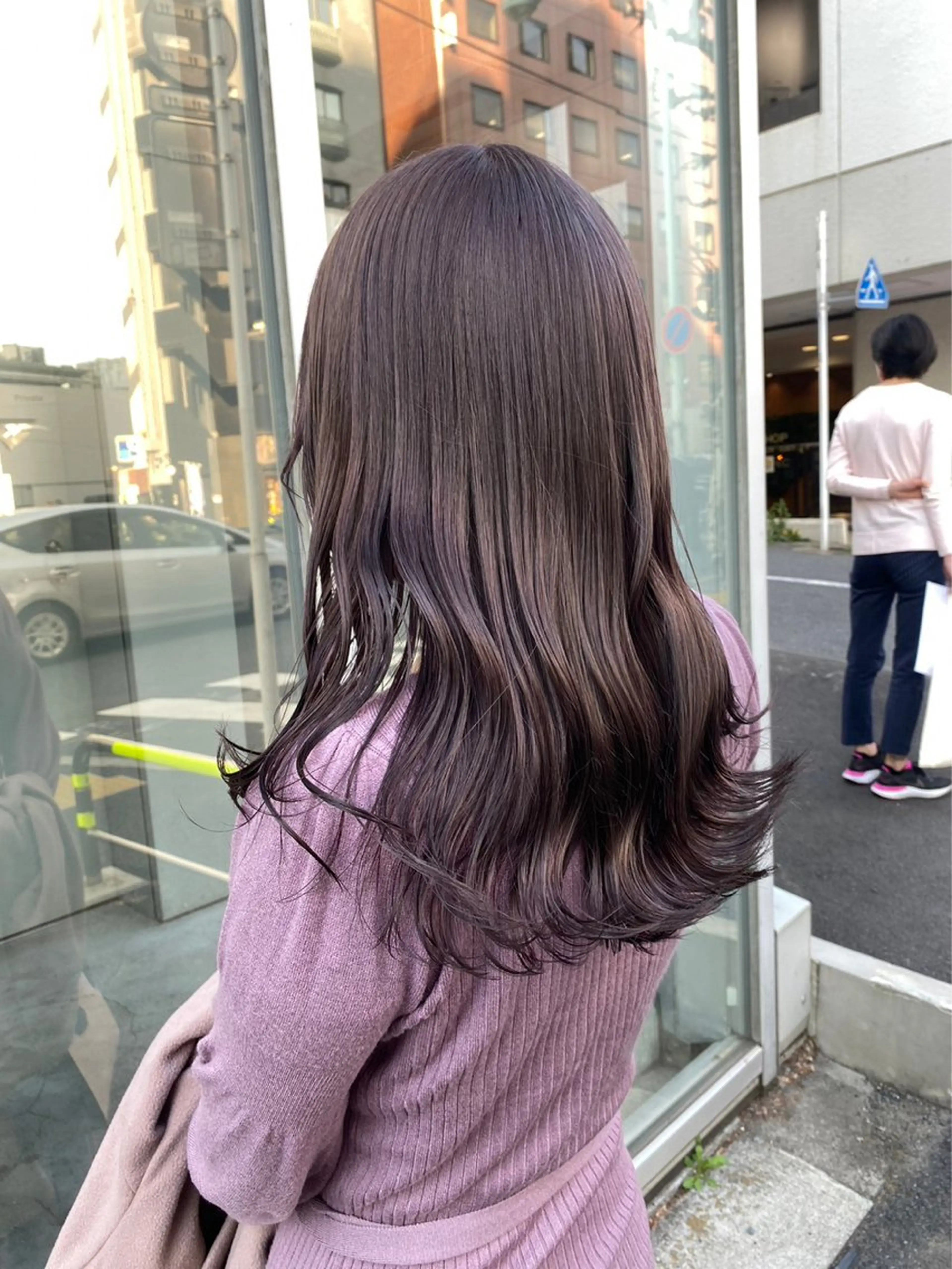 セミロング カラー ヘアアレンジ カット ヘアカラー トリートメント ヘッドスパ ヘアセット 透明感ラベンダー💗 SHOのヘアスタイル
