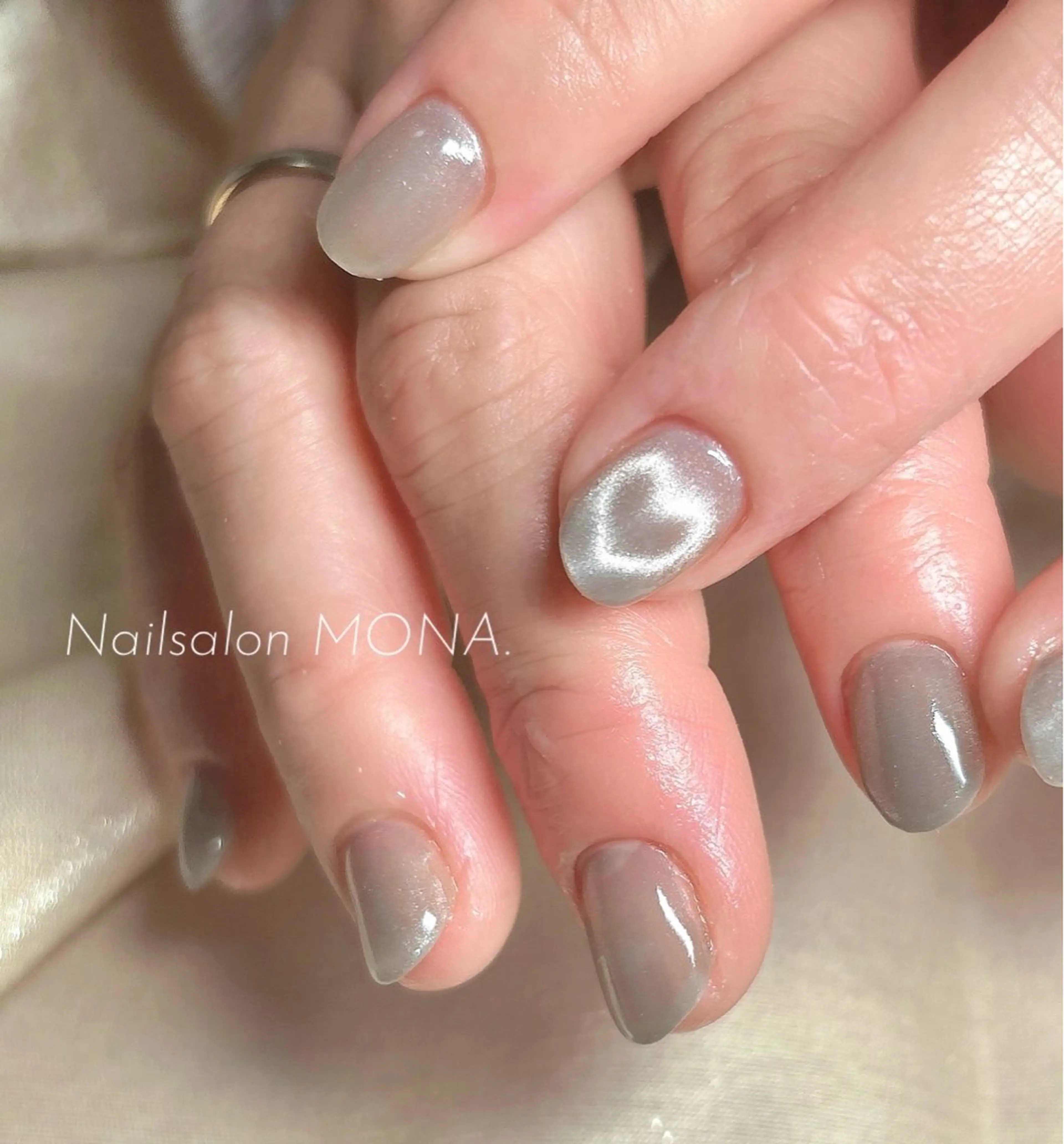 ネイル ジェルネイル マグネットネイル ピンク Nailsalon MONA.のネイルデザイン