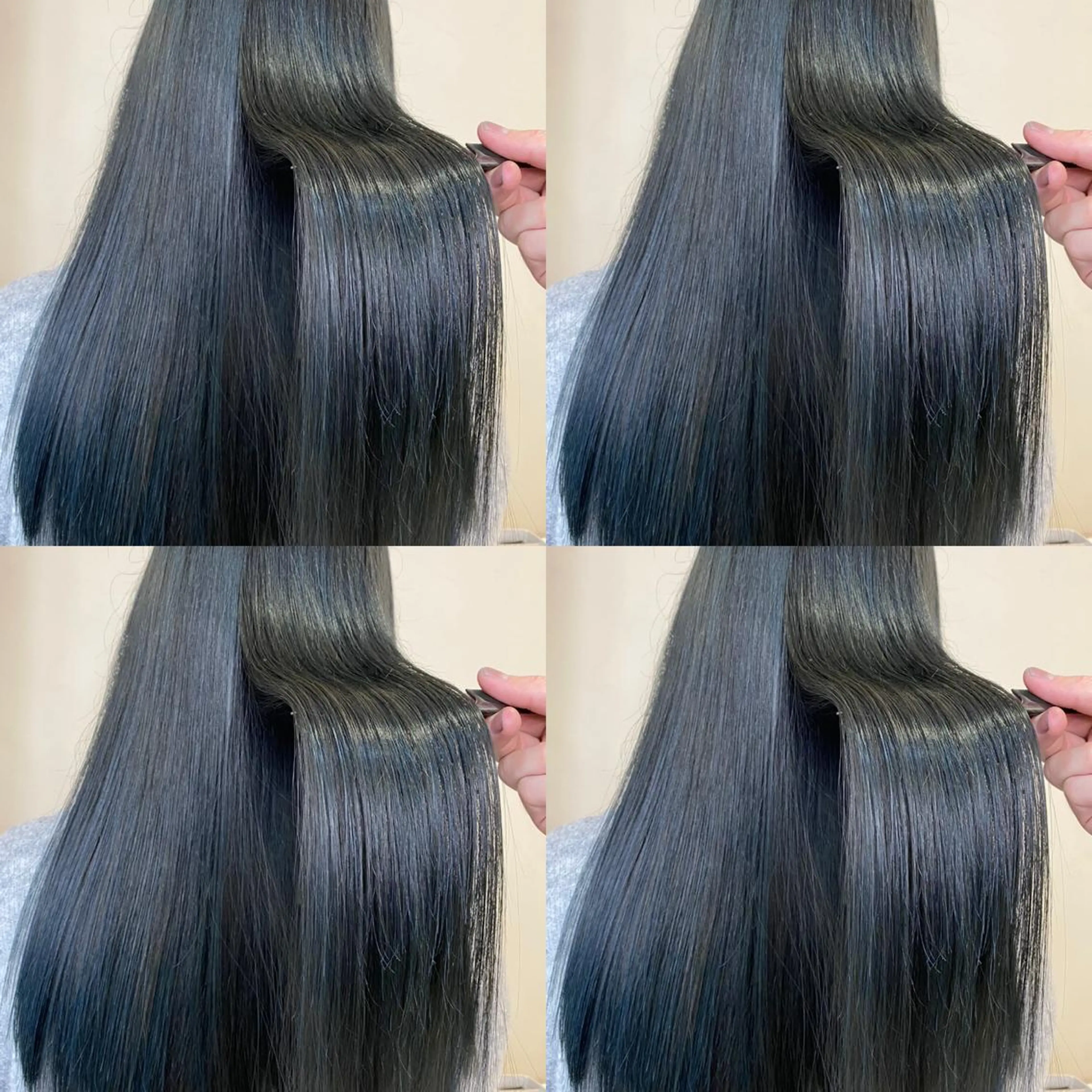 ロング カラー 黒髪 ブルーカラー ブルーブラック 髪質改善 トリートメント ekolu北梅田店所属・梅田中崎町髪質改善 /オキヒロト/エコルのヘアスタイル