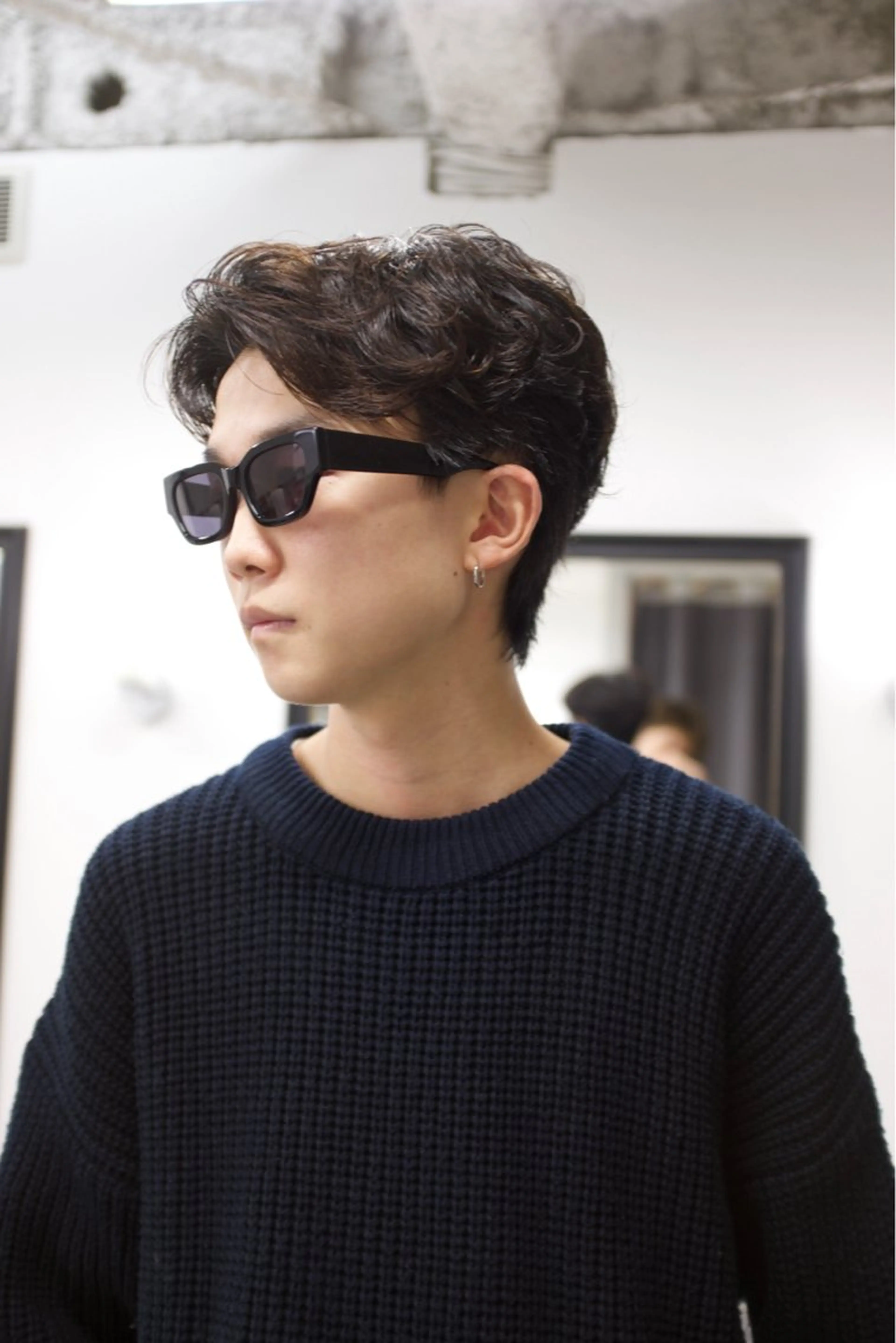 ミディアム パーマ メンズ カット パーマ runsuns メンズカットリュウジのヘアスタイル