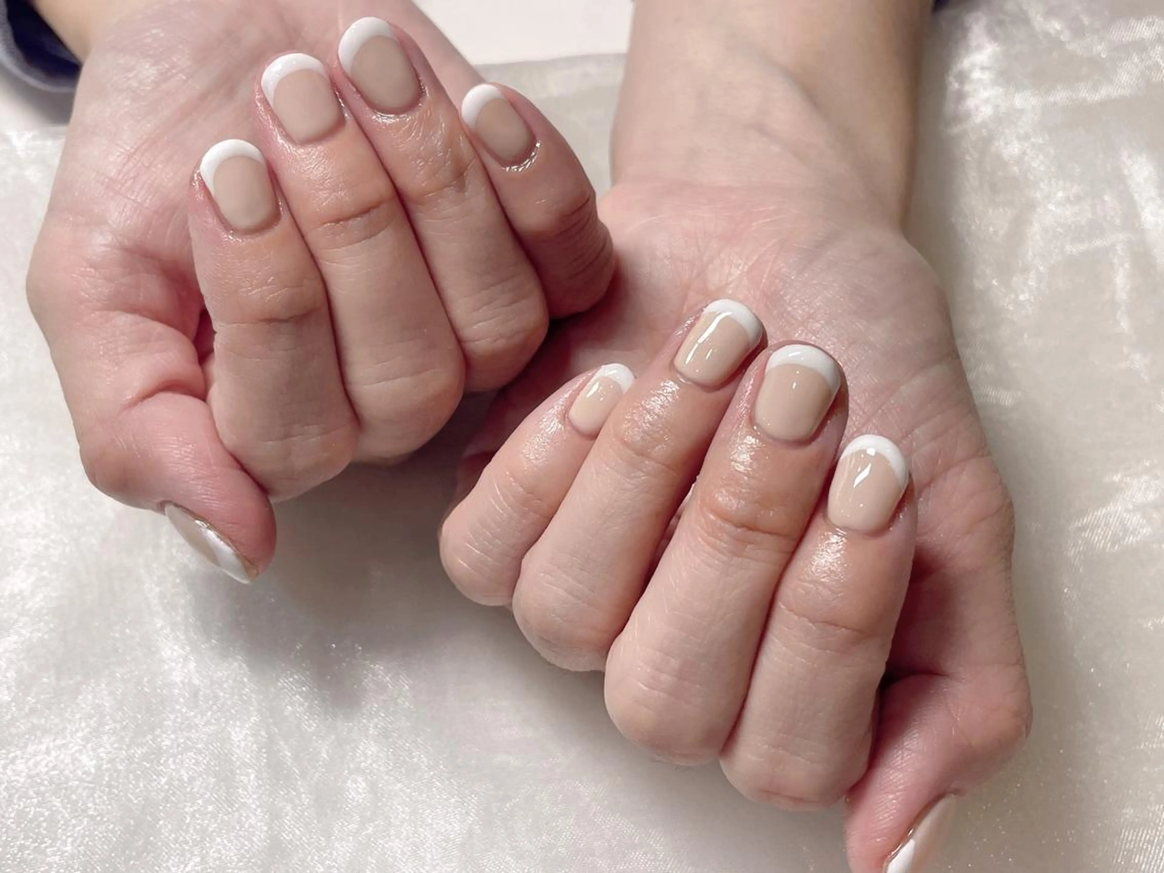 🌈[オフ有り]バーチャルフレンチ　好きな2色でフレンチネイルを組み合わせの写真