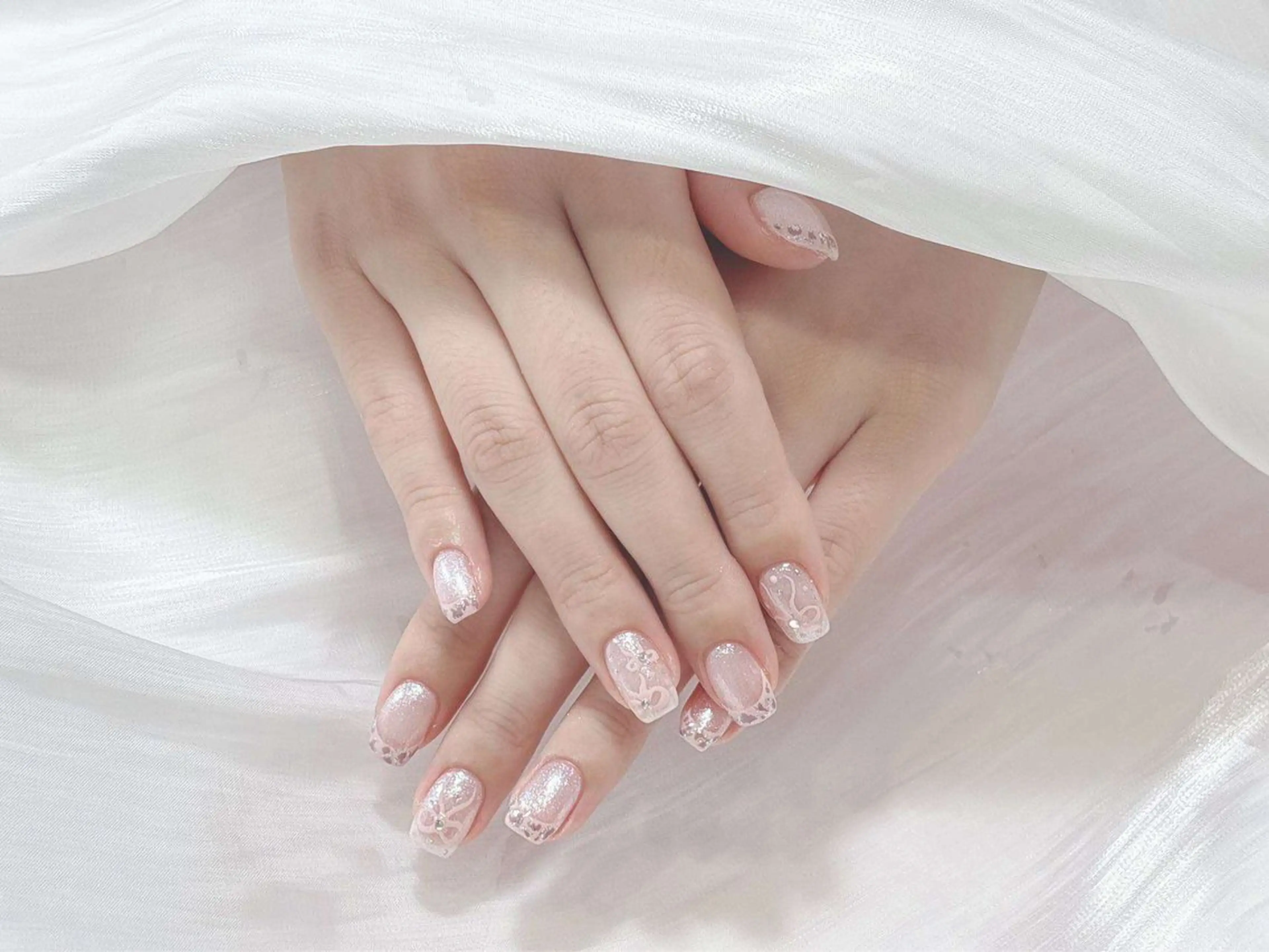 ネイル フットネイル フレンチネイル ジェルネイル ガラスフレンチ 韓国ネイル ハンドネイル ハンドケア The Nail & Eye Lashのその他イメージ