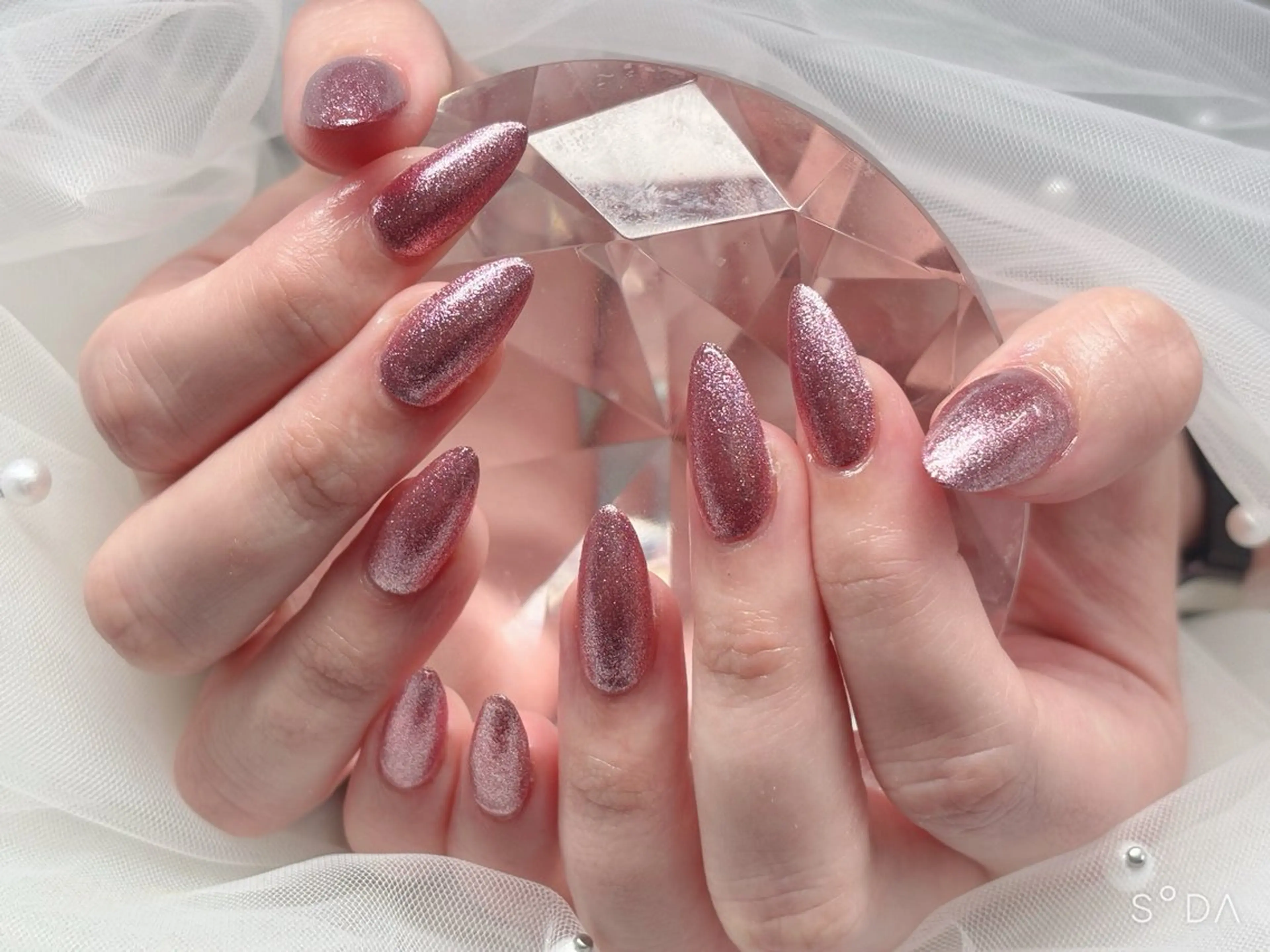 オフ無しアプレチップ長さ出しワンカラー💅🩵の写真