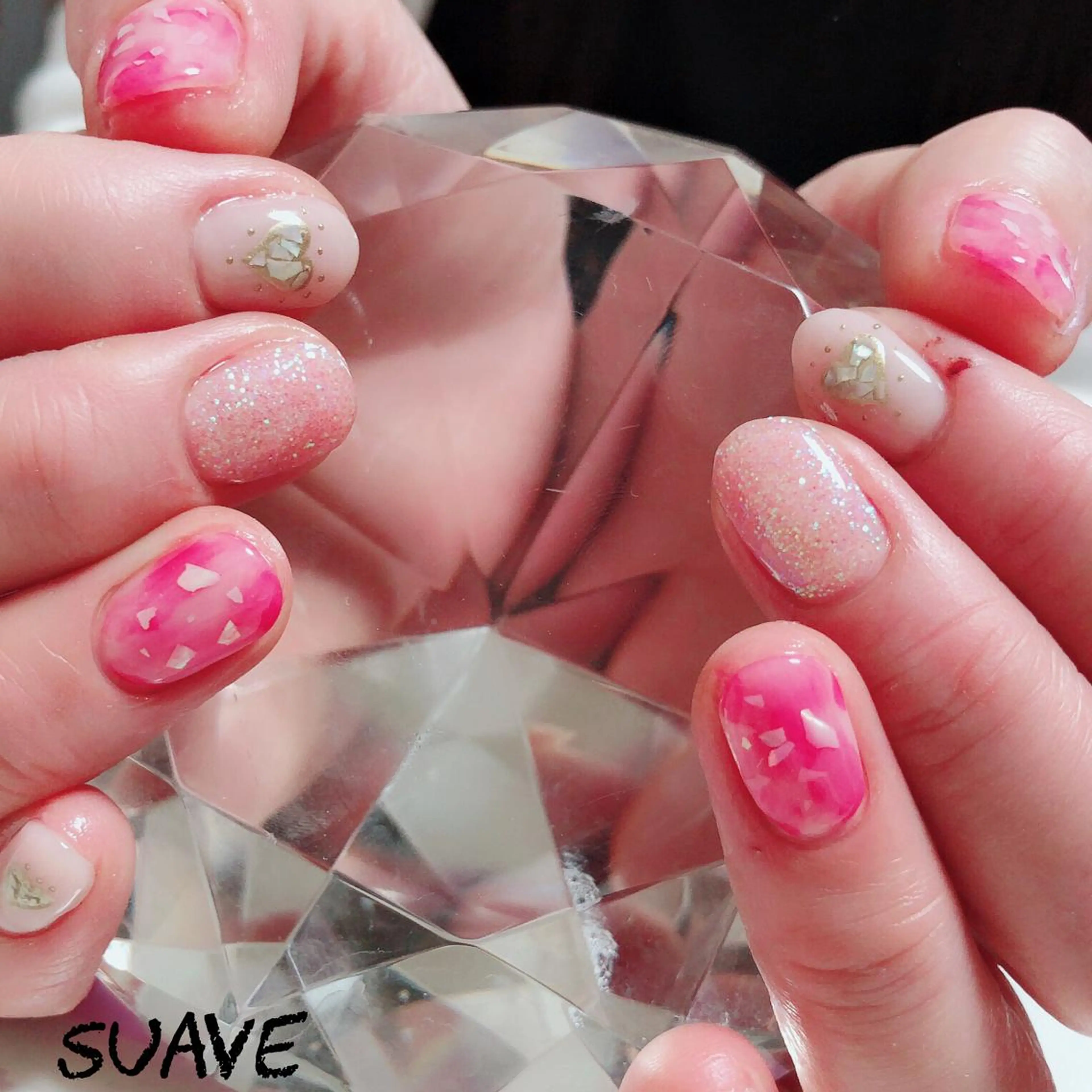 ネイル ジェルネイル ピンク 春ネイル Nail Suave (シュアーヴ)のネイルデザイン