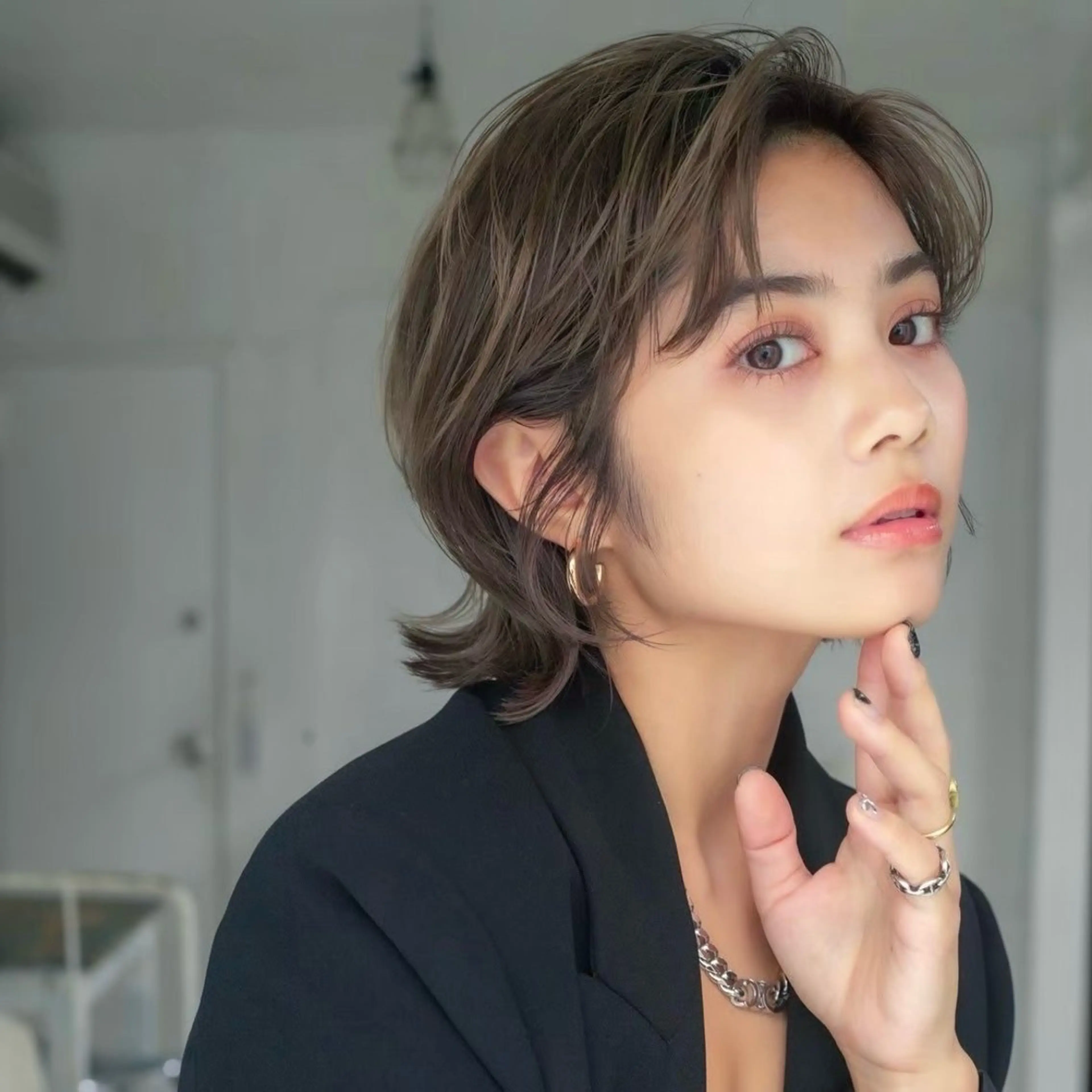 ミディアム 切りっぱなしボブ ボブ ♥️レイヤー/ボブ/ ♥️minamiのヘアスタイル