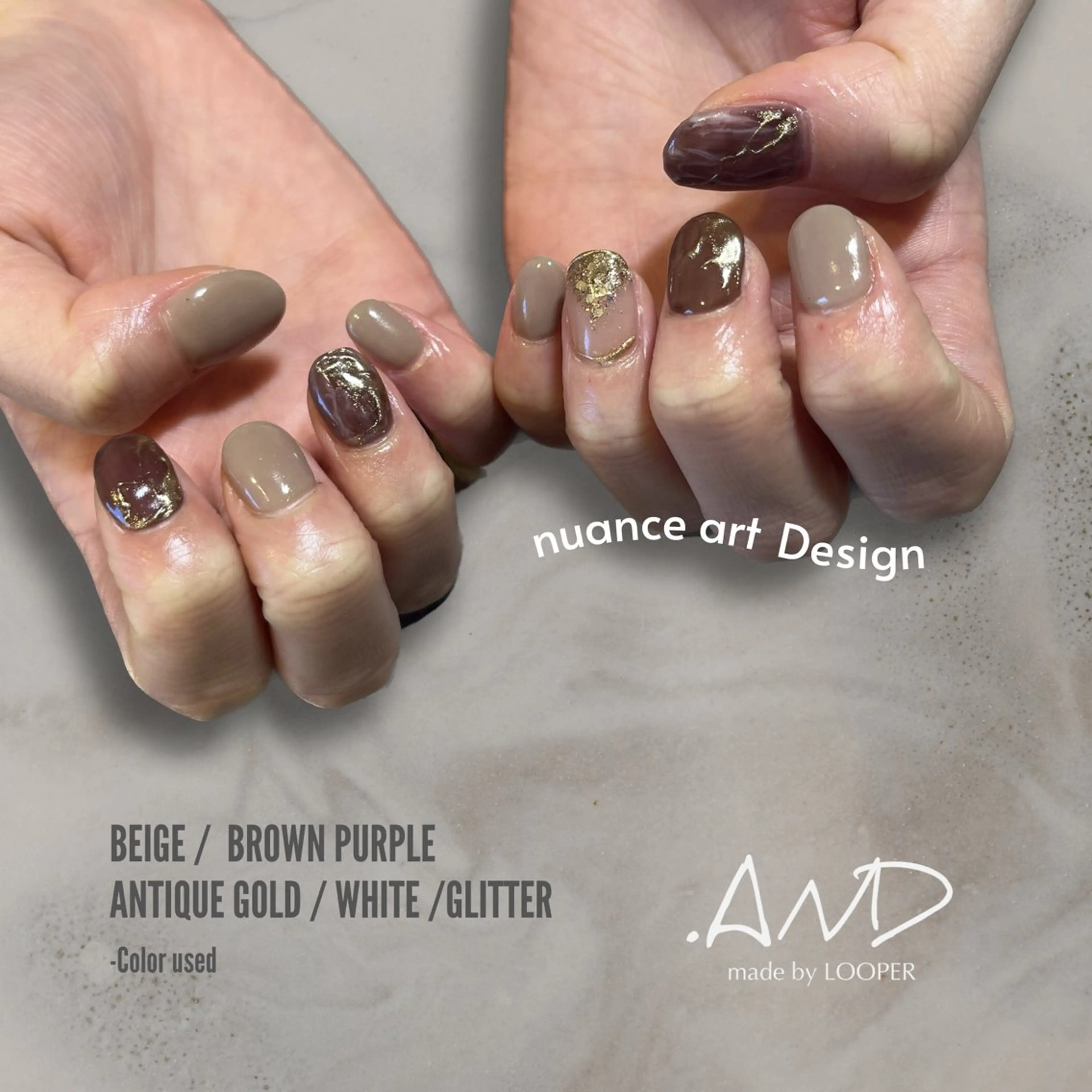 ネイル アートネイル ニュアンスネイル ハンドネイル LOOPER所属・mzh ...のネイルデザイン