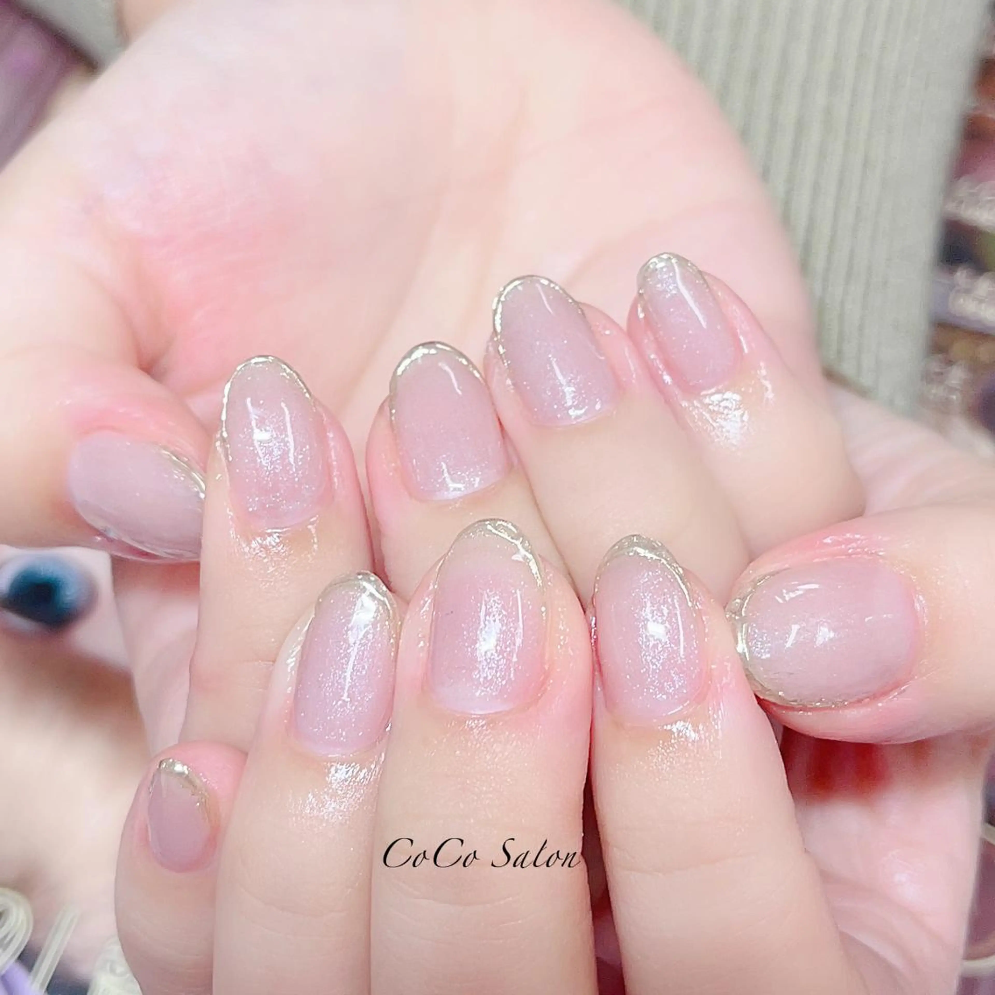 ネイル 長さ出し フレンチネイル ジェルネイル キラキラネイル 韓国ネイル ハンドネイル CoCoSalon ネイル/まつ毛予約のネイルデザイン