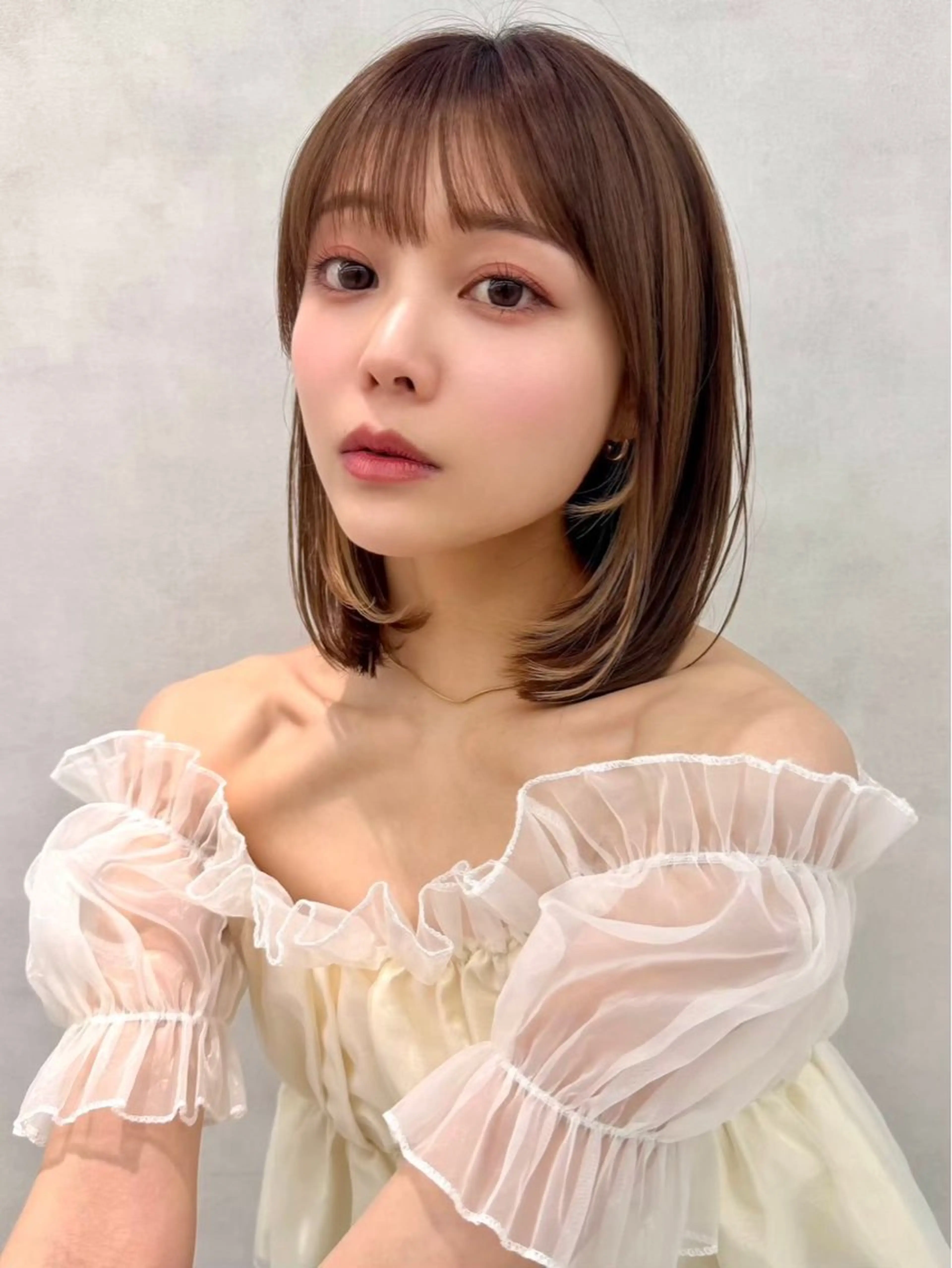 ミディアム 縮毛矯正 🇰🇷韓国ヘア🤍 副店長/栗田のヘアスタイル