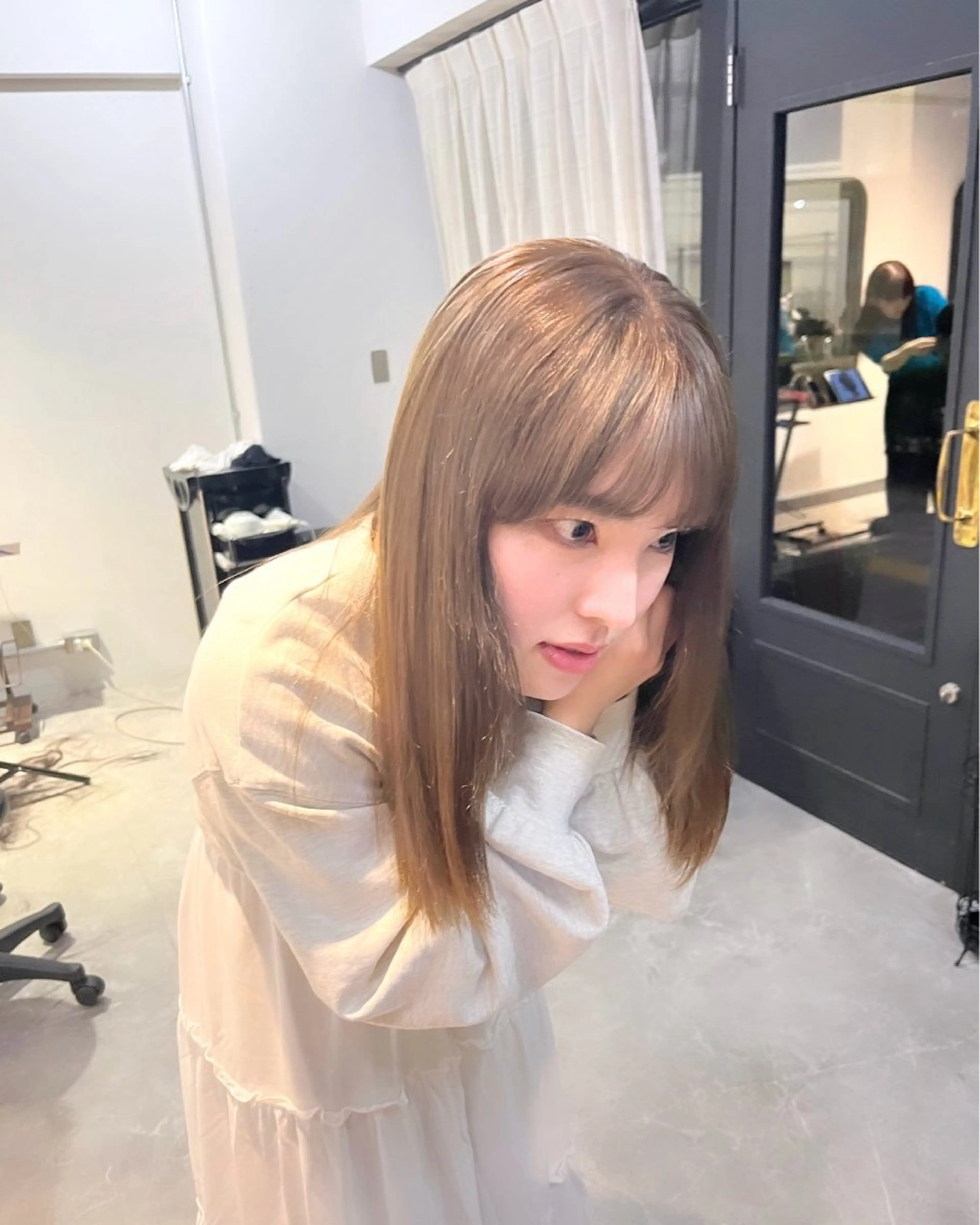 セミロング ツヤ髪縮毛矯正 🩶manamiのヘアスタイル