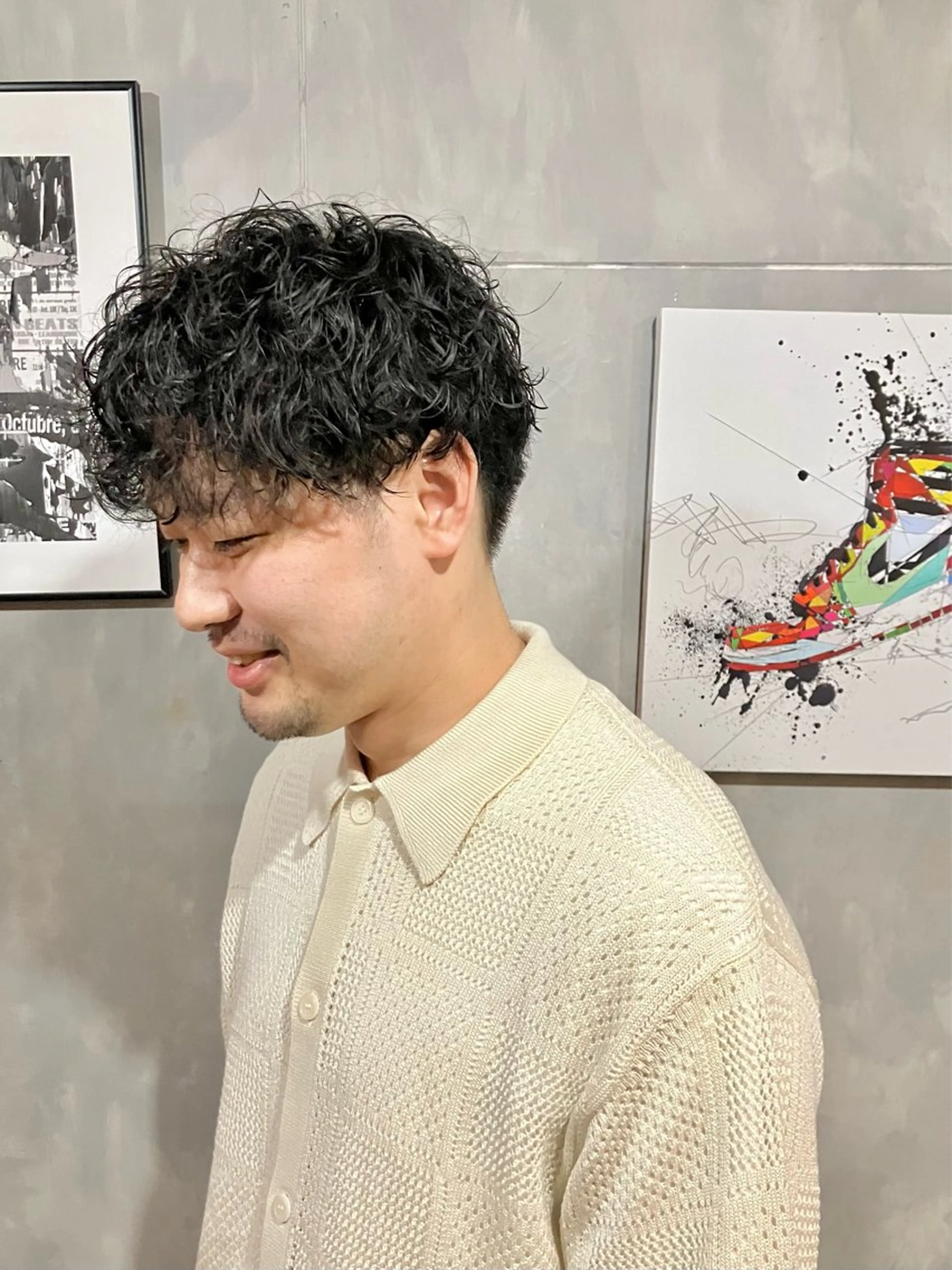 ショート パーマ メンズ マッシュ メンズパーマ 刈り上げ カット パーマ 🟦西荻窪メンズ特化 美容師🟦Yu-Jiのヘアスタイル