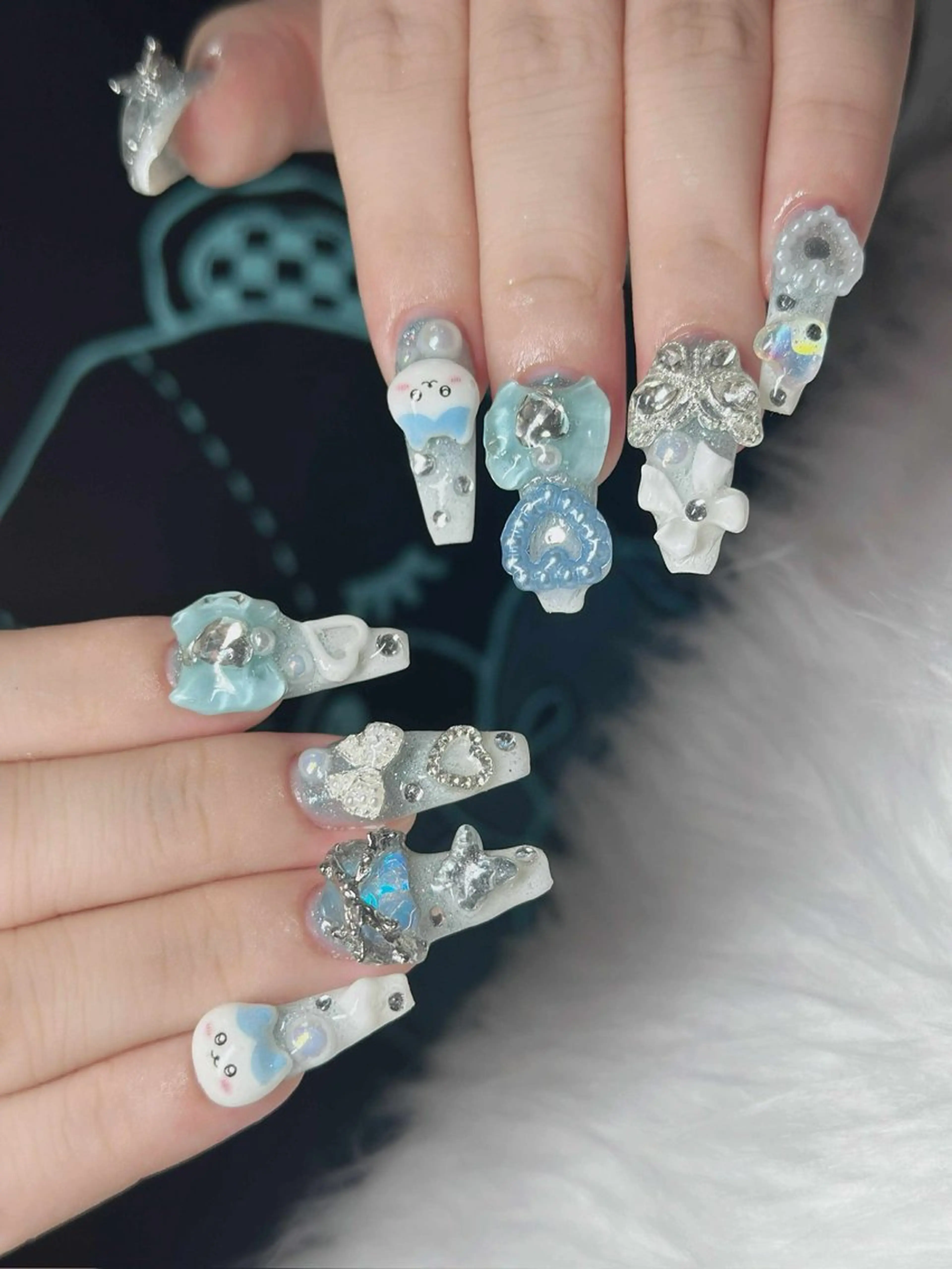 ネイル オーロラネイル フレンチネイル ジェルネイル ハロウィン 韓国ネイル ハンドネイル H.baby Nail Salonのネイルデザイン