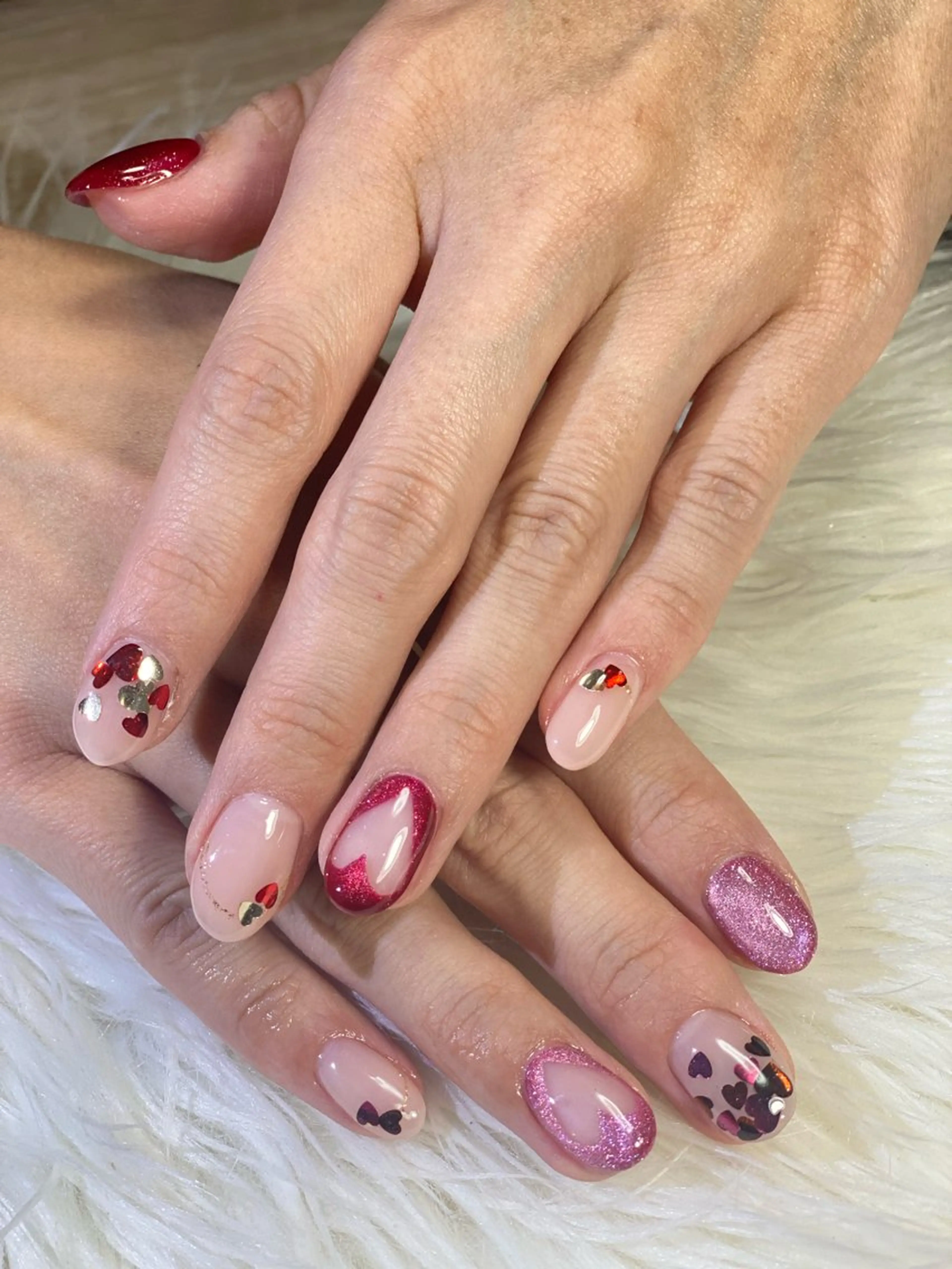 ネイル ハート バレンタイン Esthetic Will所属・will 有希のネイルデザイン