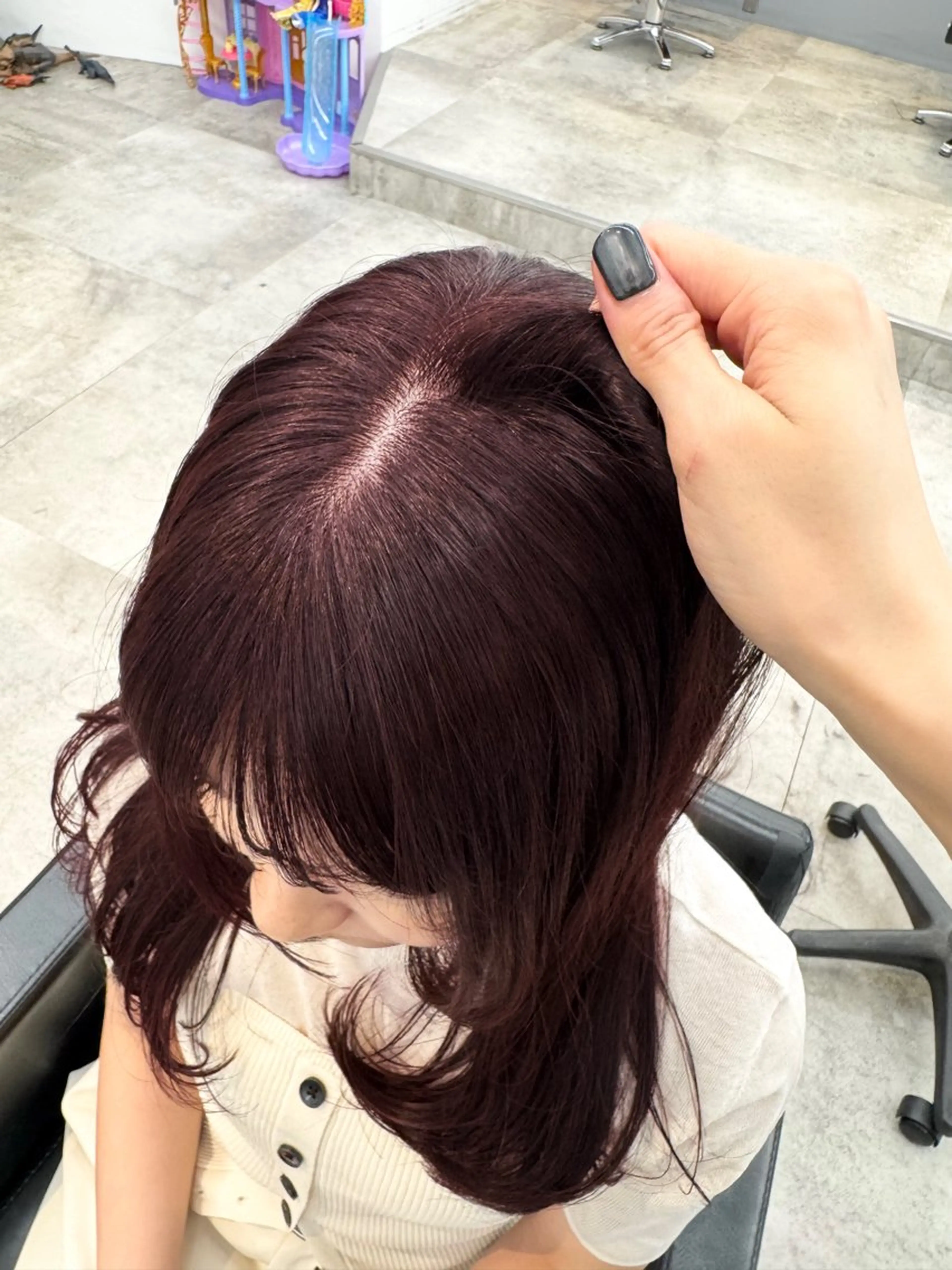 ミディアム カラー カット ヘアカラー トリートメント 暖色/ダブルカラー/ レッド/ kanaのヘアスタイル