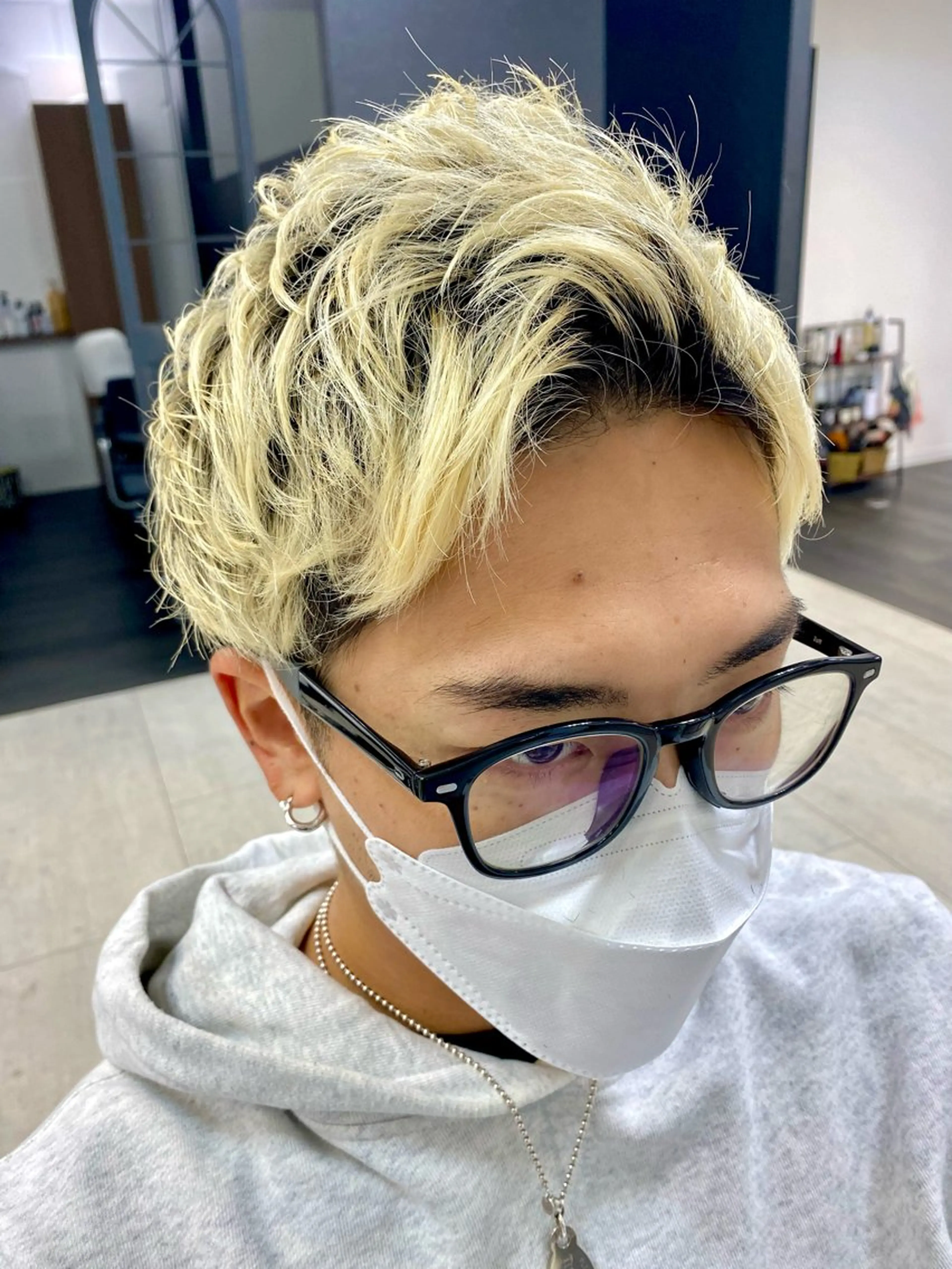 ショート メンズ アップバング ショートヘア カット メンズパーマの達人 /タカシマ　ダイスケのヘアスタイル