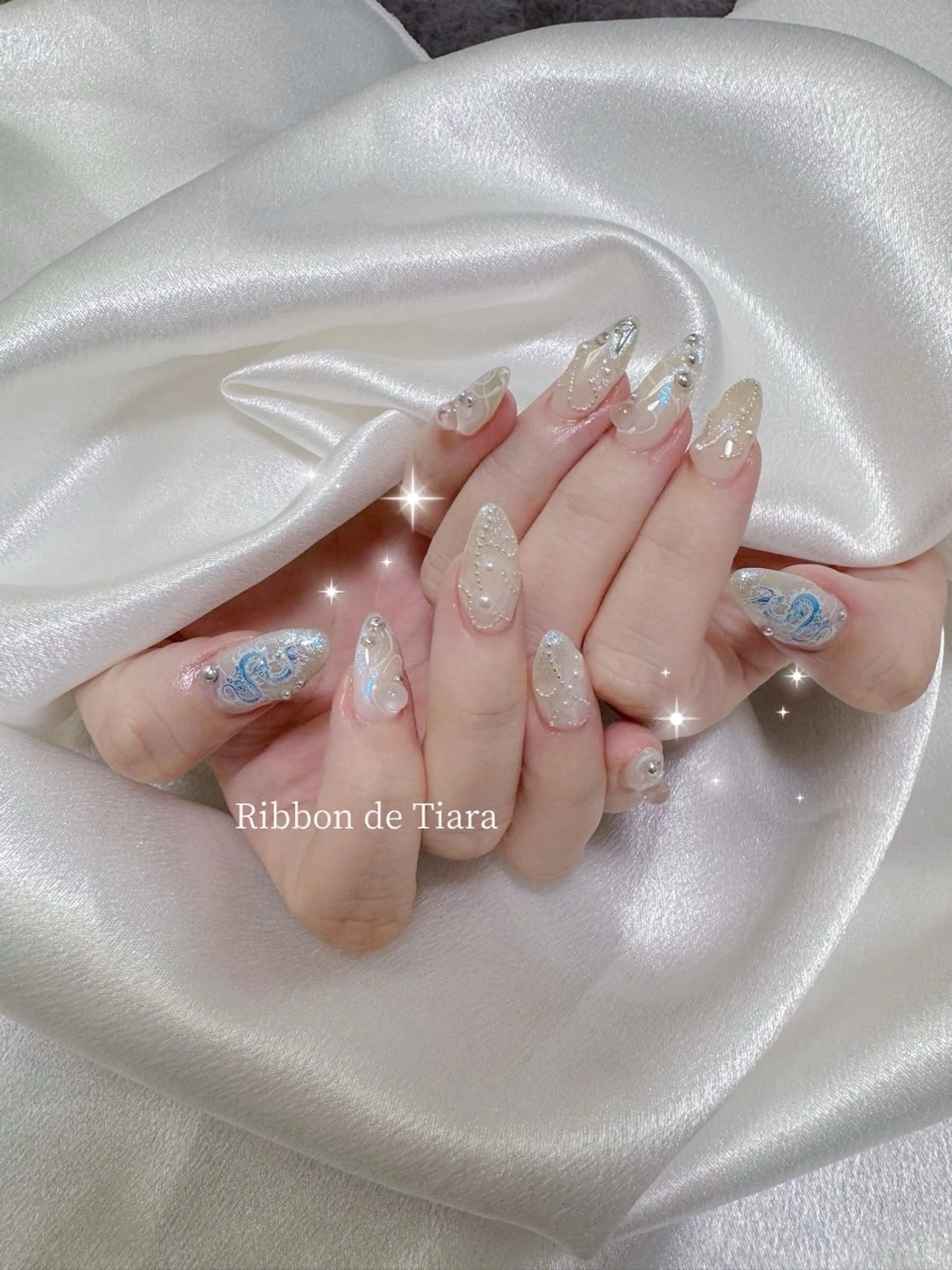 ネイル ハンドネイル Ribbon de Tiara MAKIのネイルデザイン