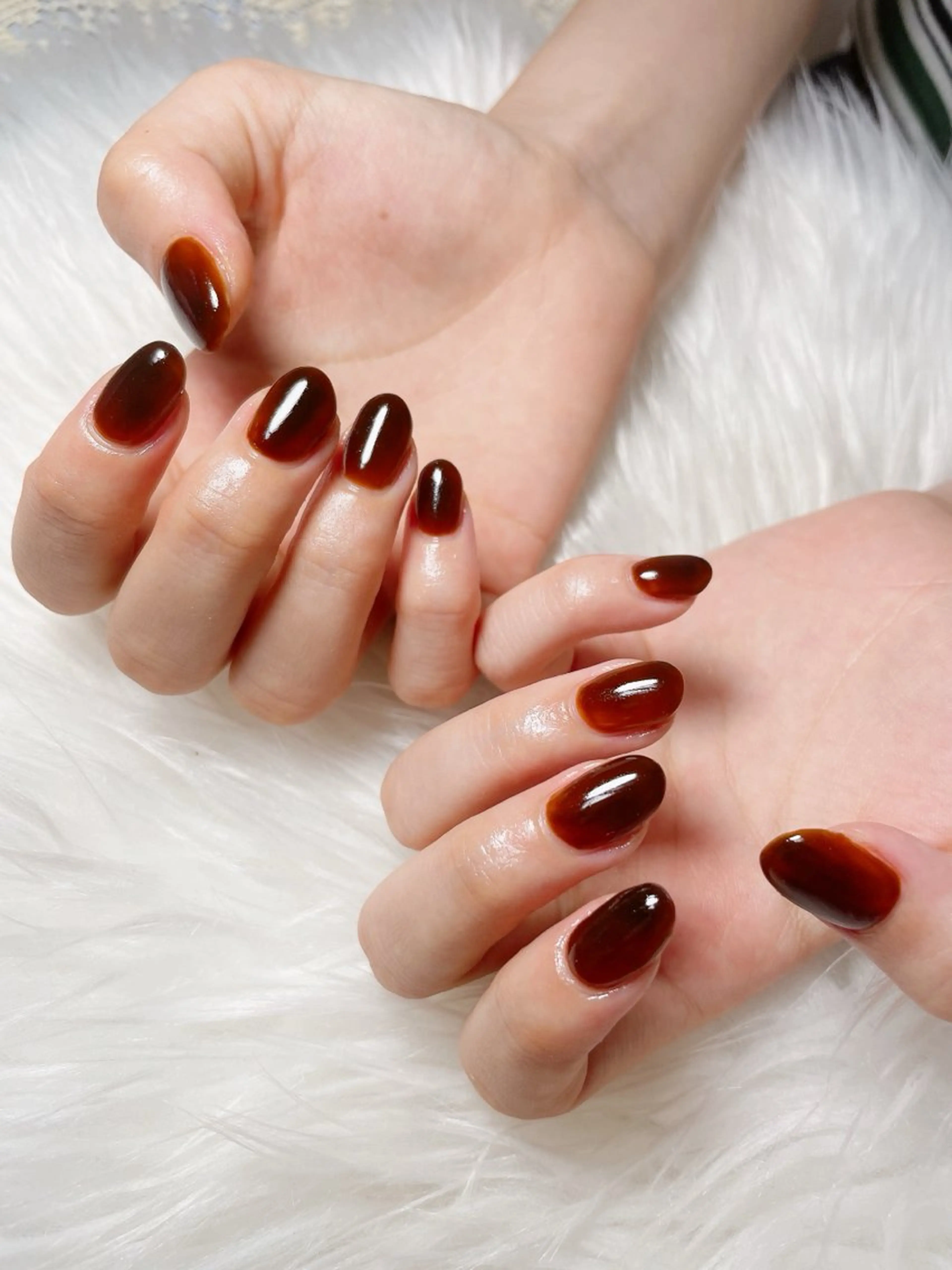 ネイル ブラウン ハンドネイル nailsalon Rinのネイルデザイン