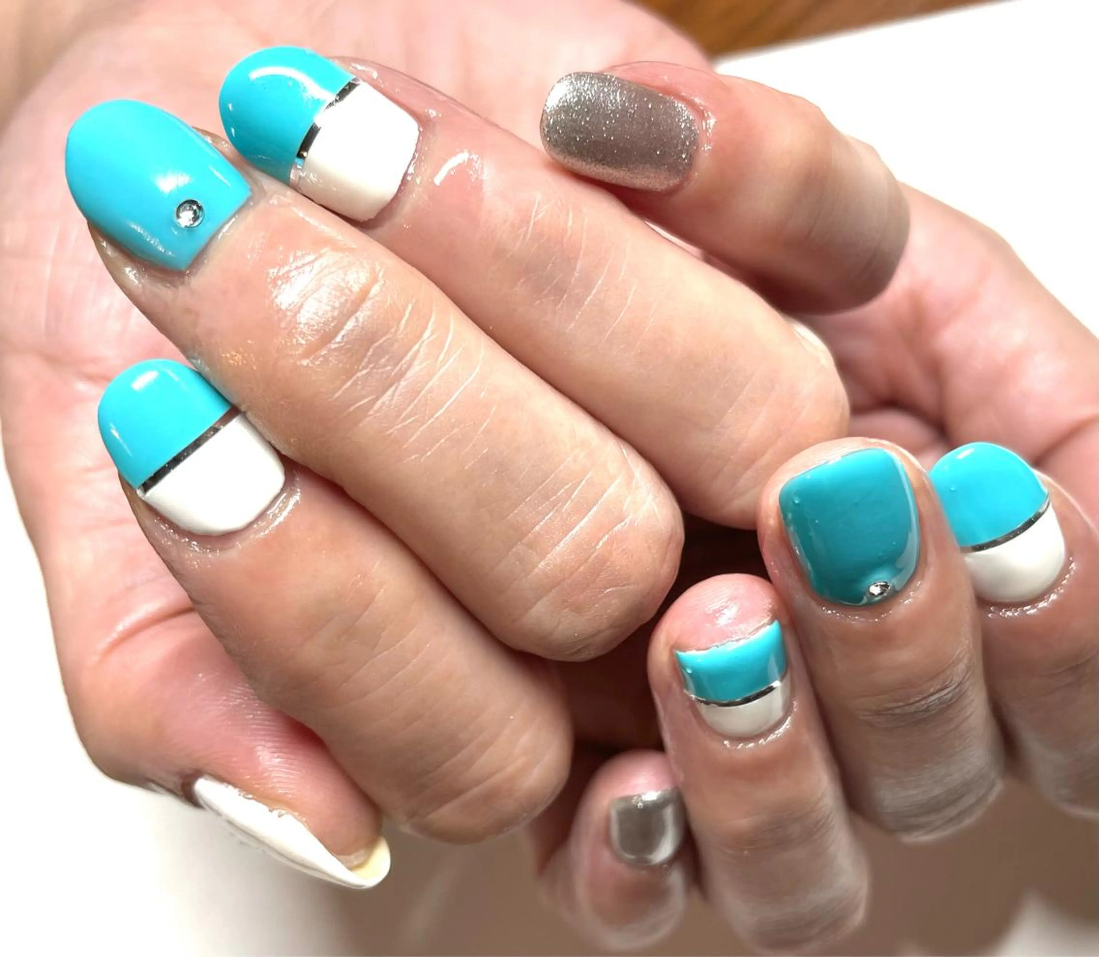 ネイル ブルー le_rire _nailのネイルデザイン