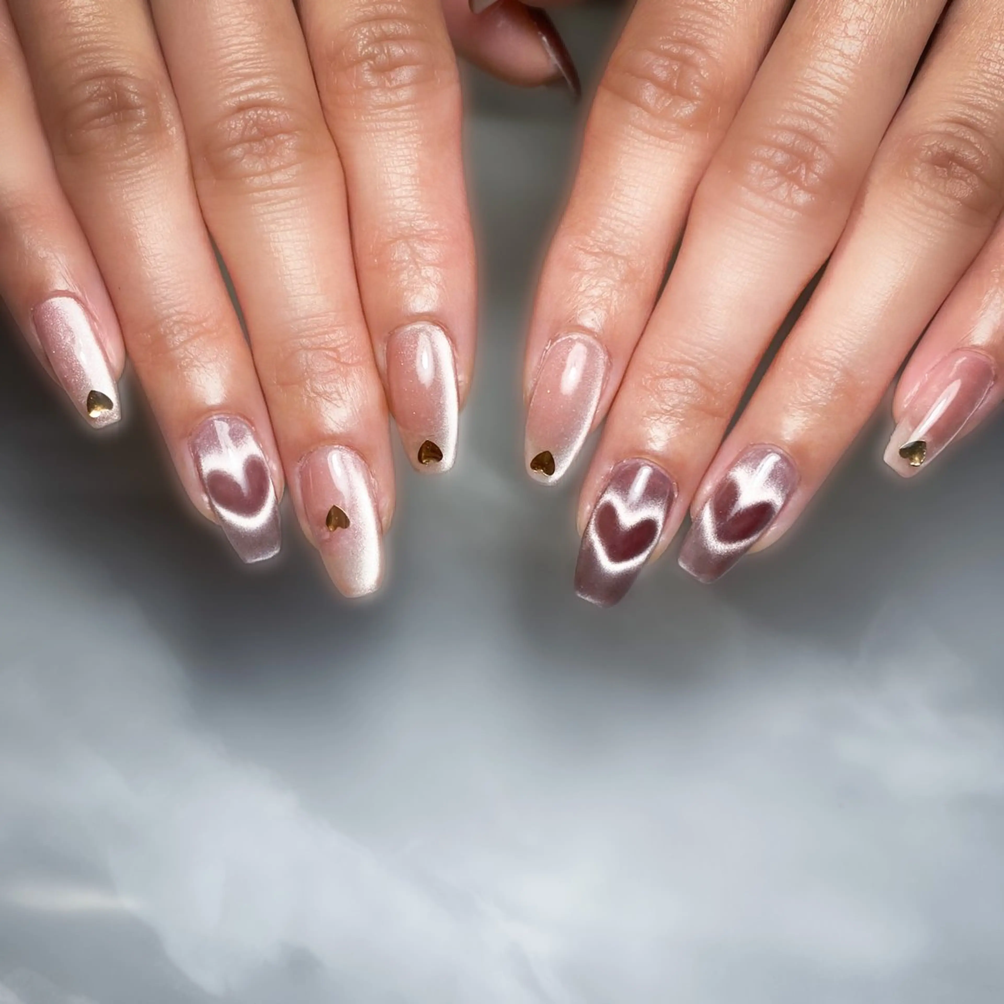 ネイル ハート ハンドネイル &.nail/ ニュアンス/持込み可のネイルデザイン