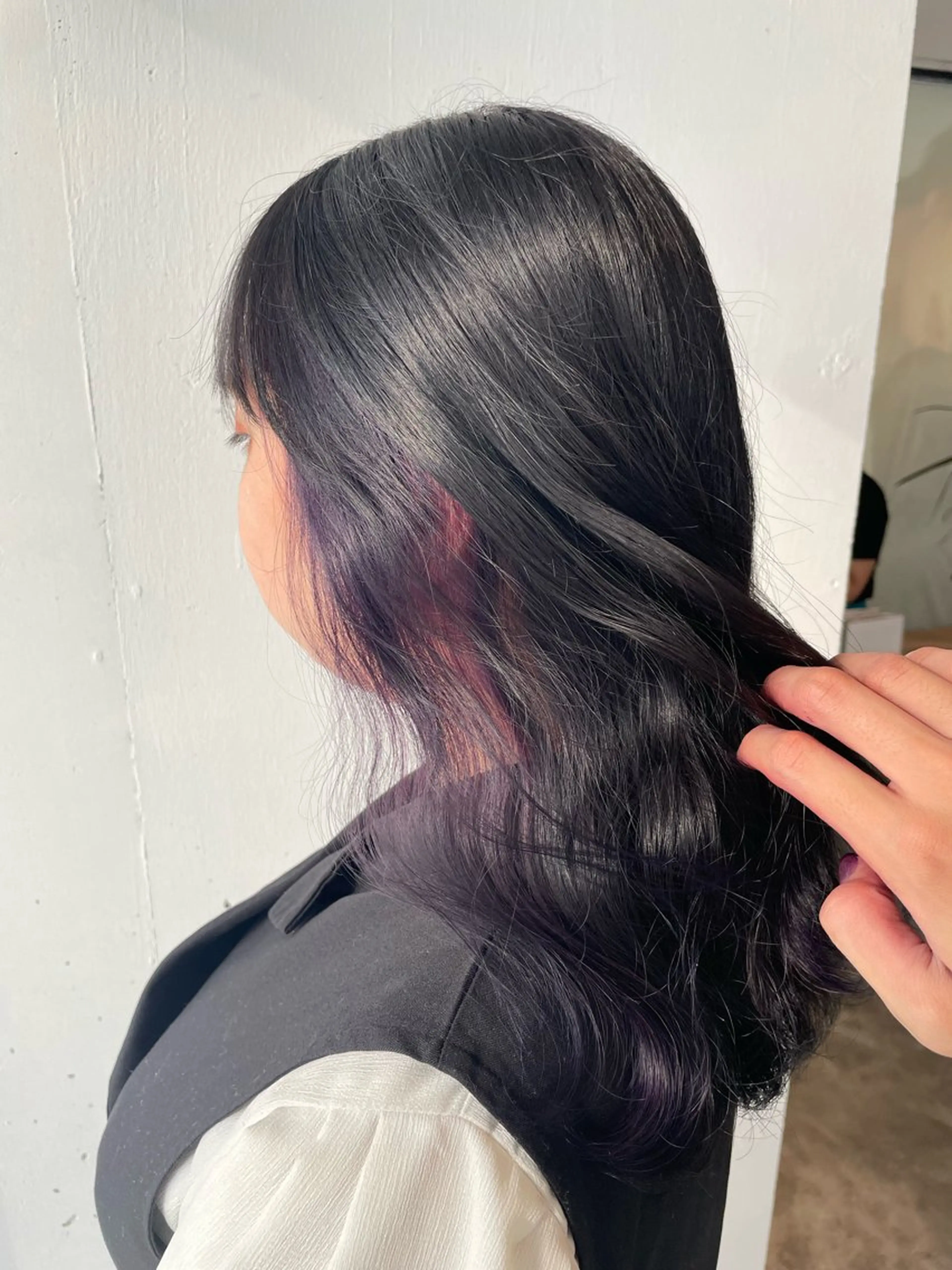 セミロング パープルカラー ヘアカラー 🧋ミルクティーカラ ー🧋特化小林拓登のヘアスタイル