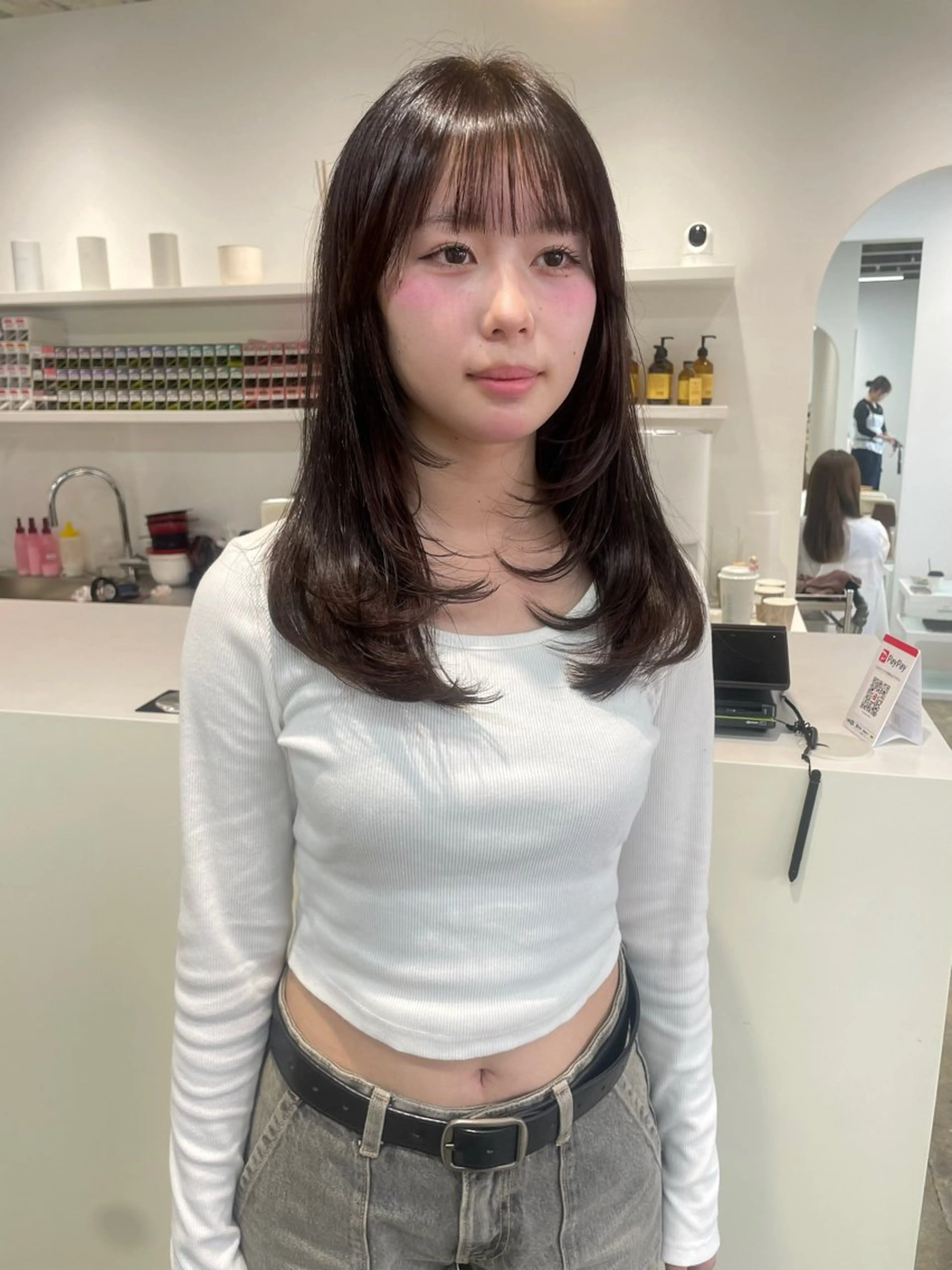 ミディアム ヘアカラー トリートメント 𝘚𝘶𝘻𝘶 𓂃𓈒𓏸のヘアスタイル