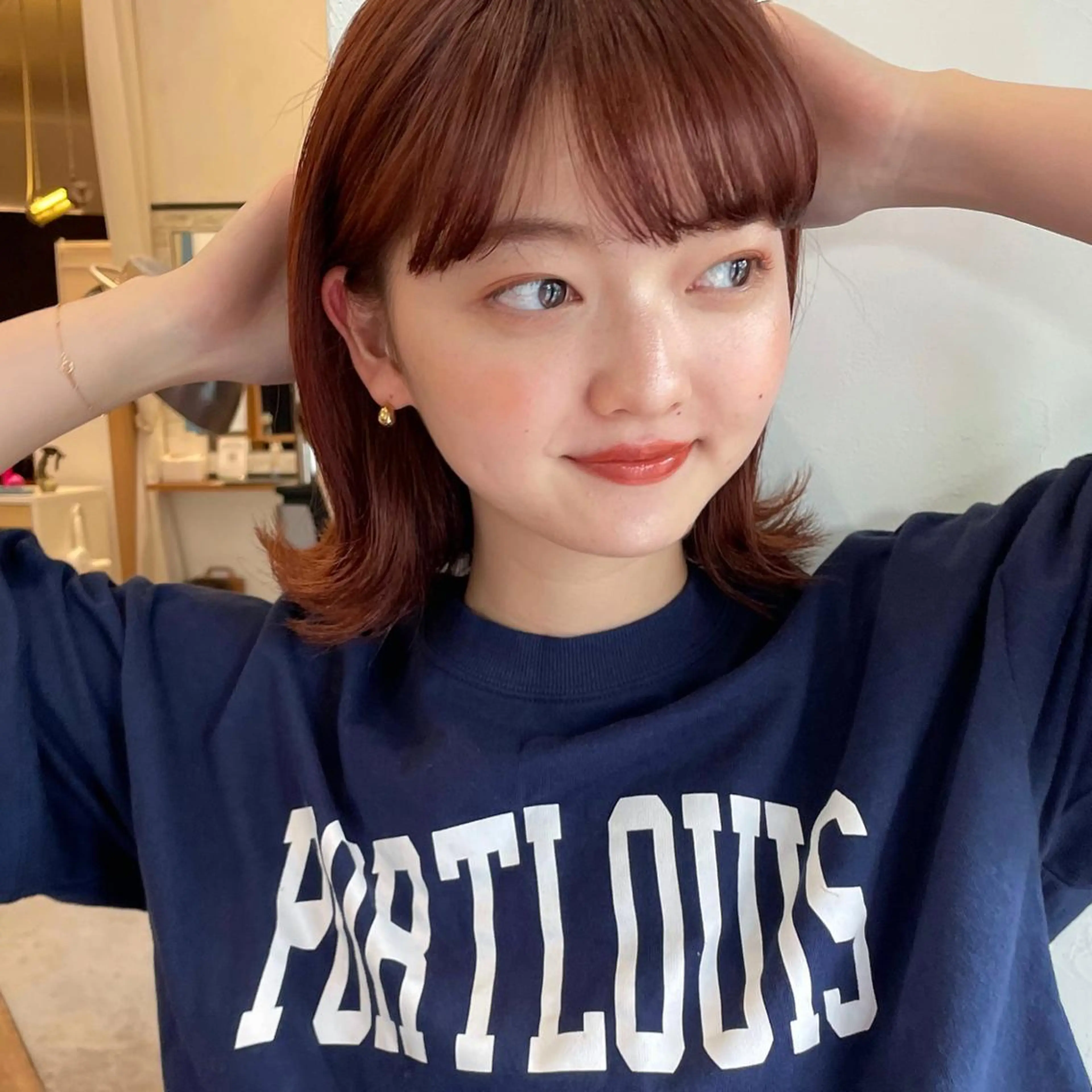 ミディアム カラー OAK 学芸大学所属・秋葉萌　透明感カラー /レイヤー/ボブ♡のヘアスタイル