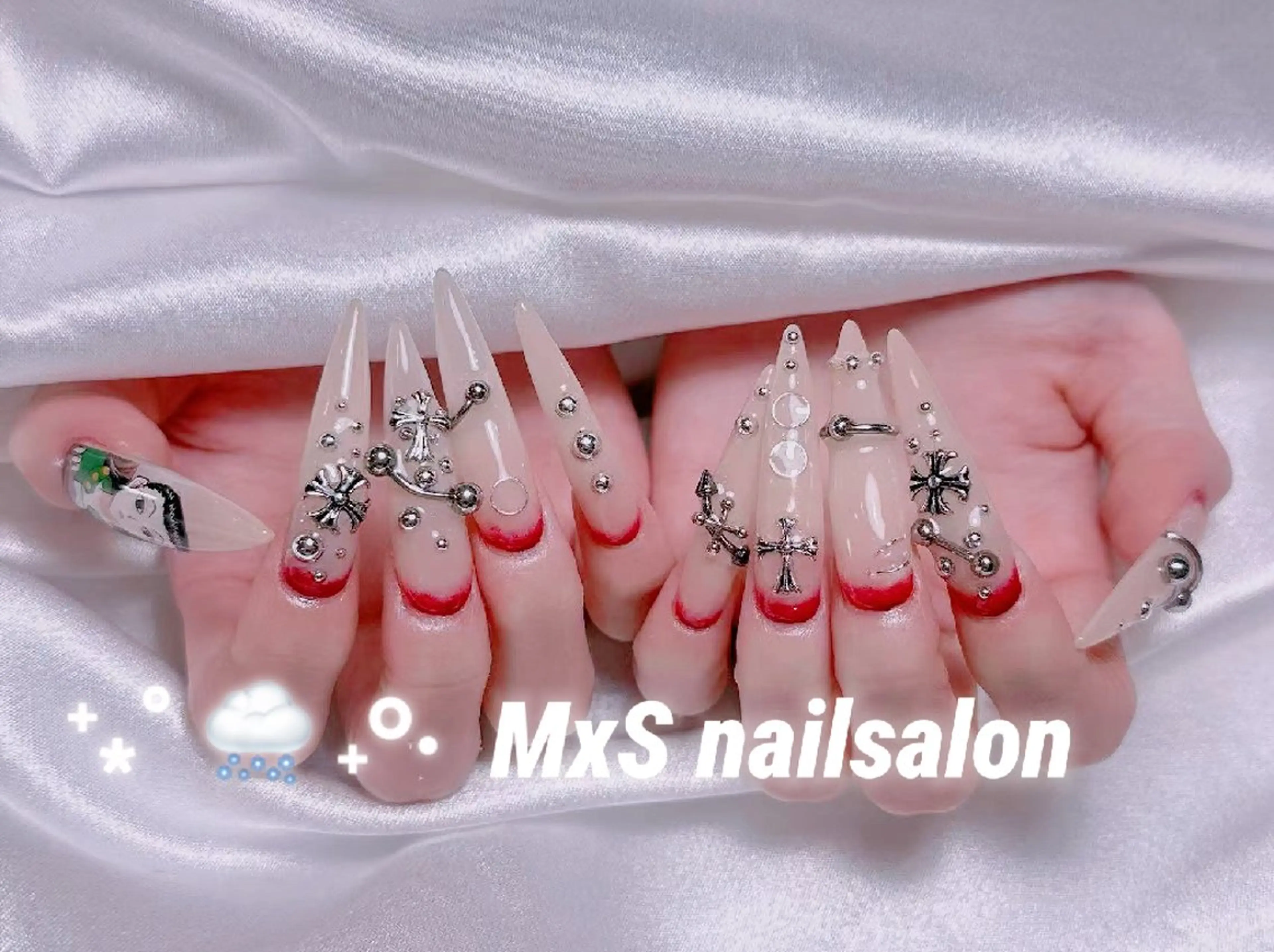 ネイル ロングネイル ネイルチップ ハンドネイル MxS Nail(長さだし/フィルイン/マグネット/韓国ネイル/ワンホンネイル/ワンカラー)所属・MxS リィリィのネイルデザイン