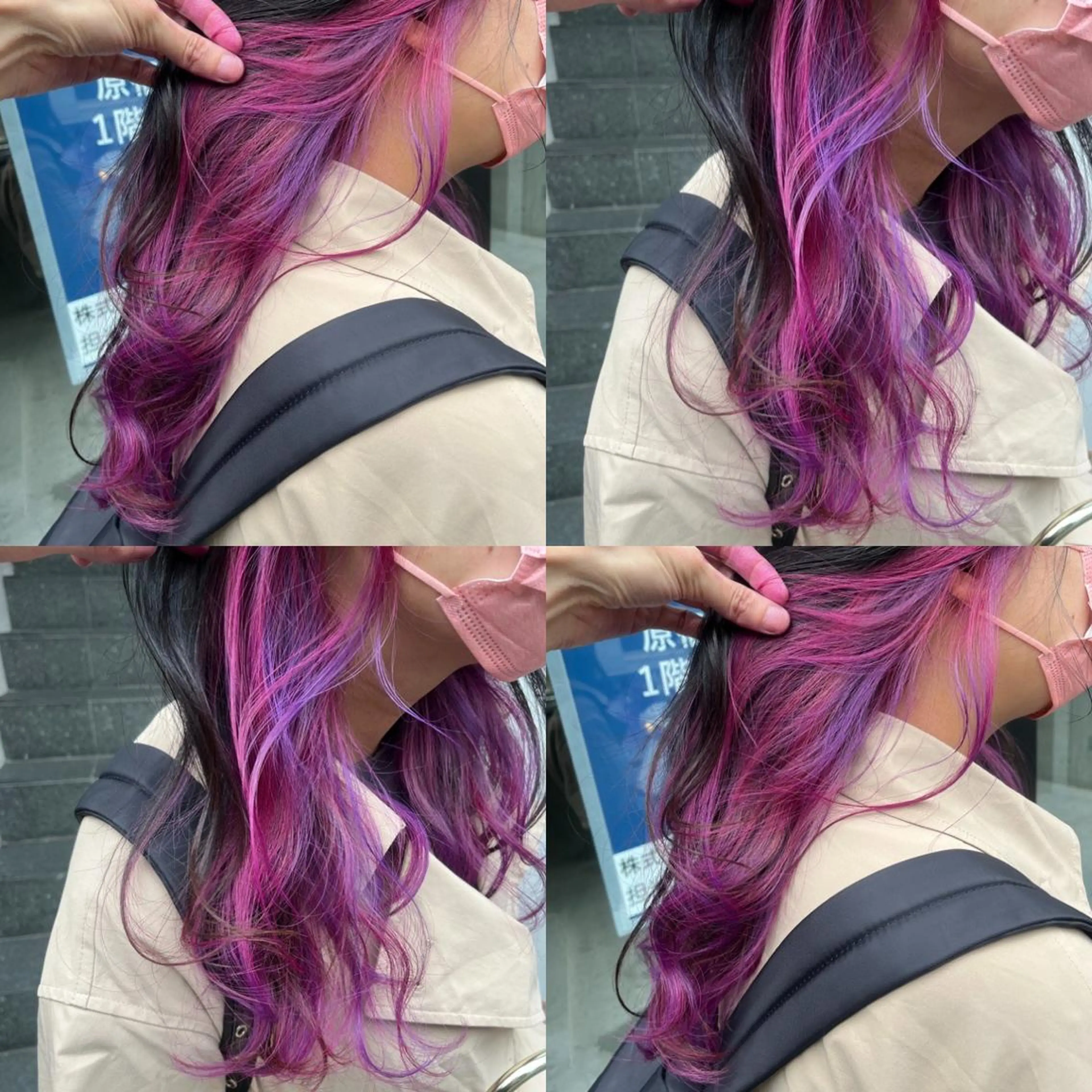 ロング カラー イヤリングカラー ユニコーンカラー カット ヘアカラー トリートメント 原宿サロン代表 デザインカラー伊藤卓のヘアスタイル