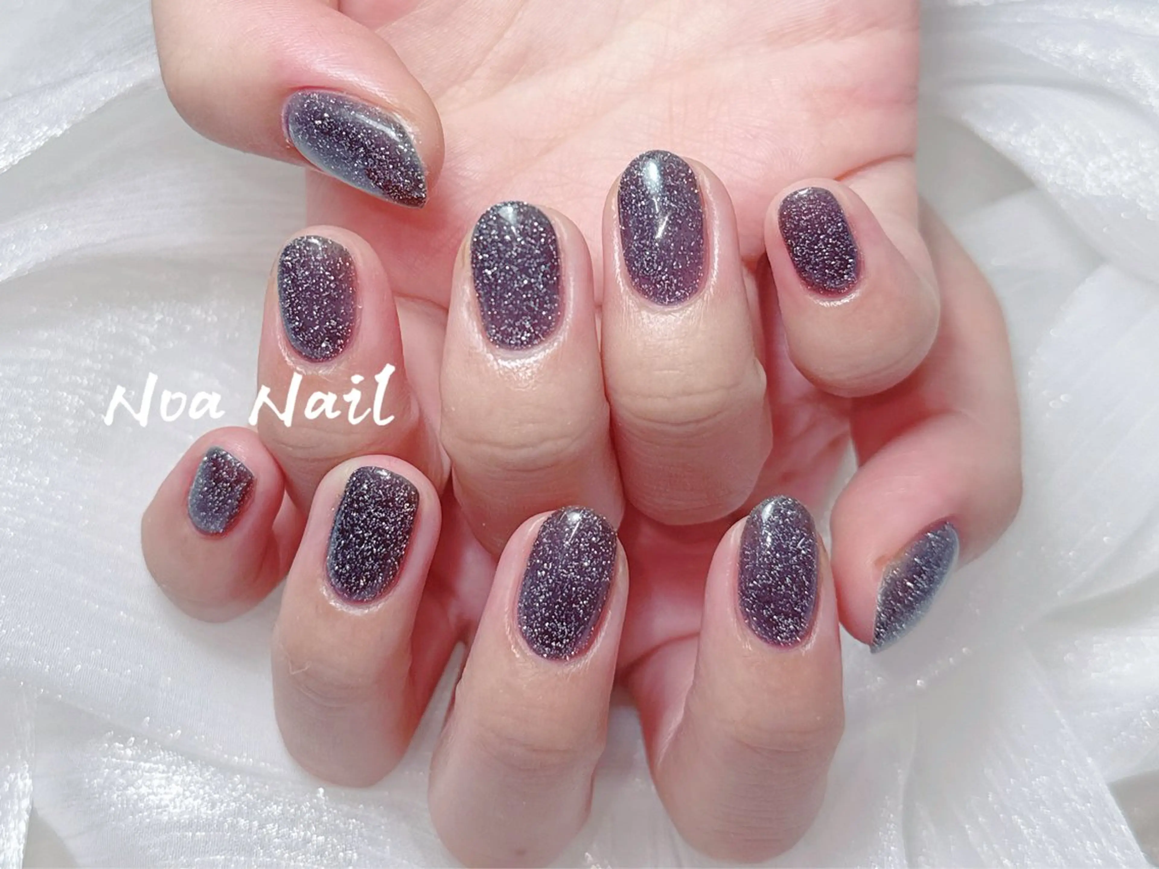 ネイル オーロラネイル フレンチネイル グラデーション 韓国ネイル マグネットネイル ハンドネイル NOA NAILのネイルデザイン