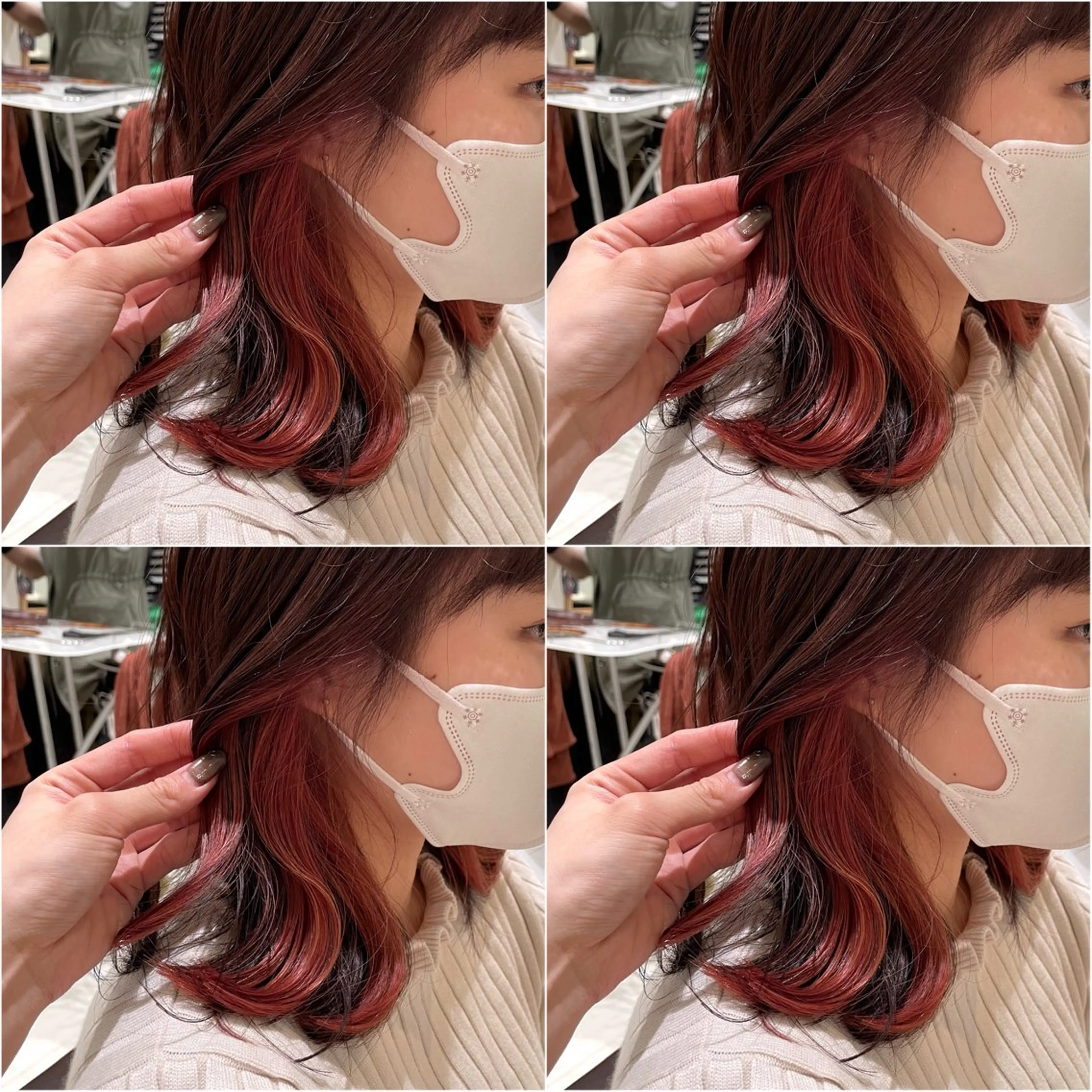 ミディアム カラー ヘアカラー ブリーチなしレイヤー 髪質改善/韓国ヘアのヘアスタイル