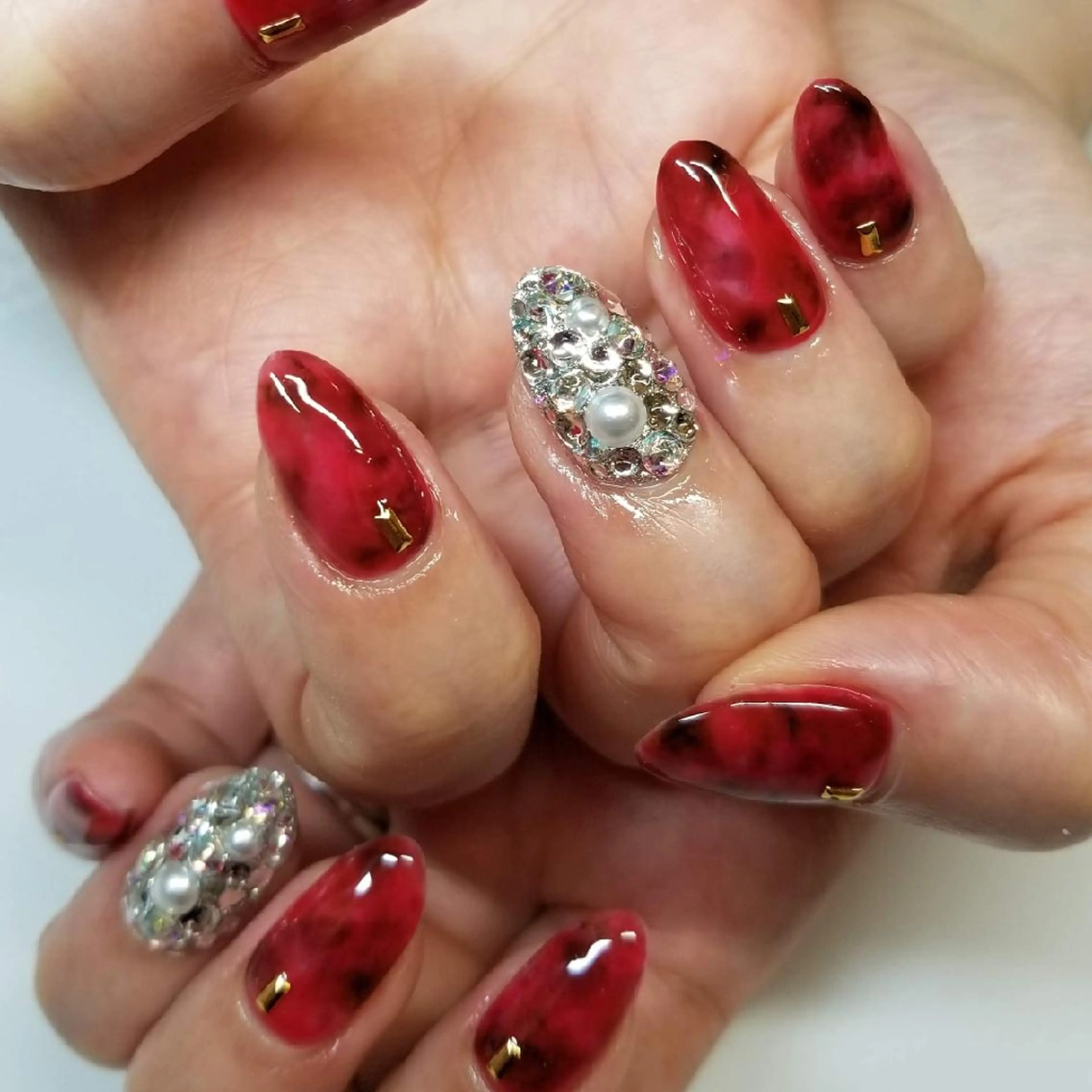 ネイル ストーンネイル ハンドネイル L'instant  Nail Artzのネイルデザイン