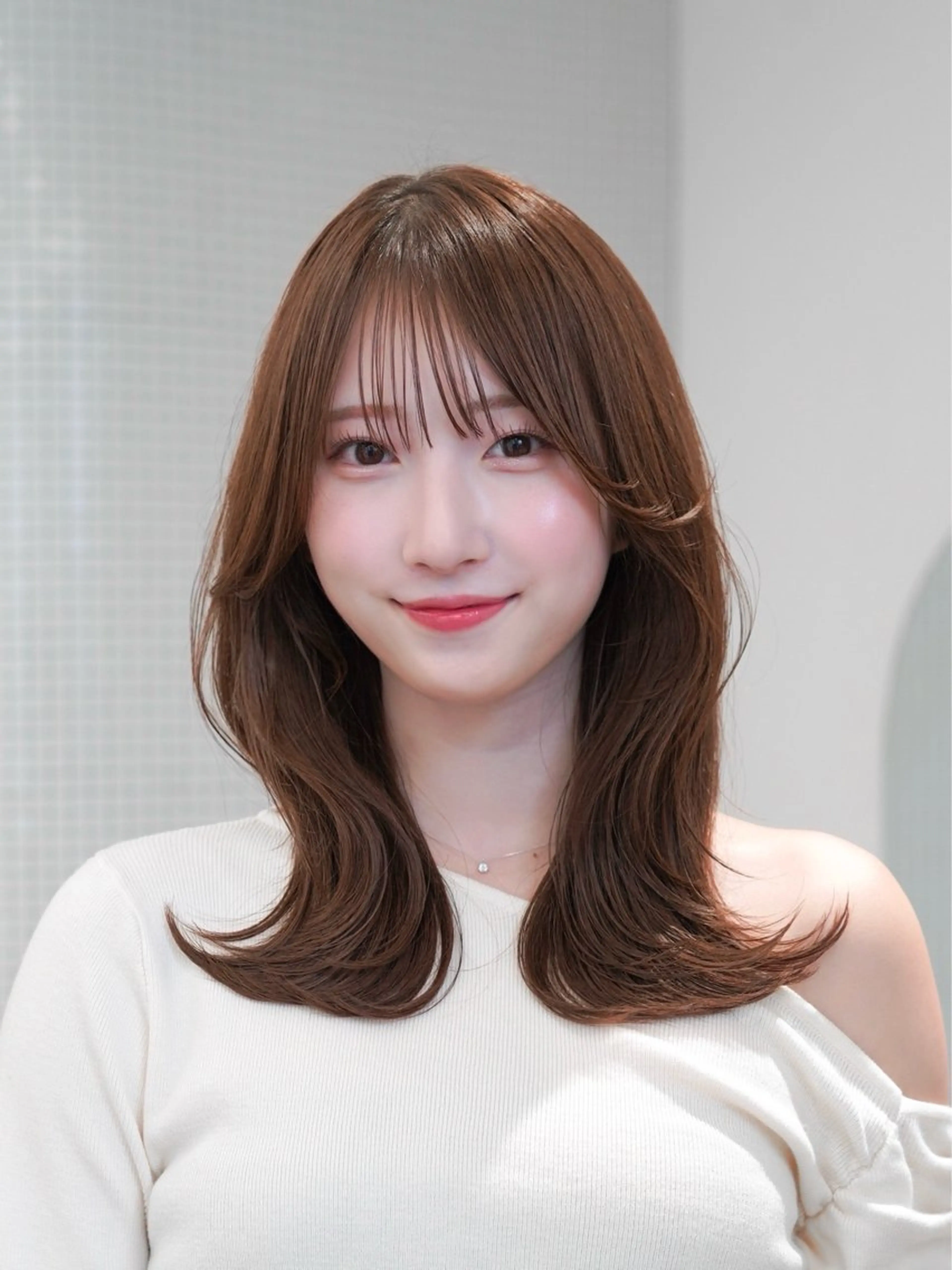 ミディアム カラー カット ヘアカラー ren ボブロブ/ミディアムのヘアスタイル