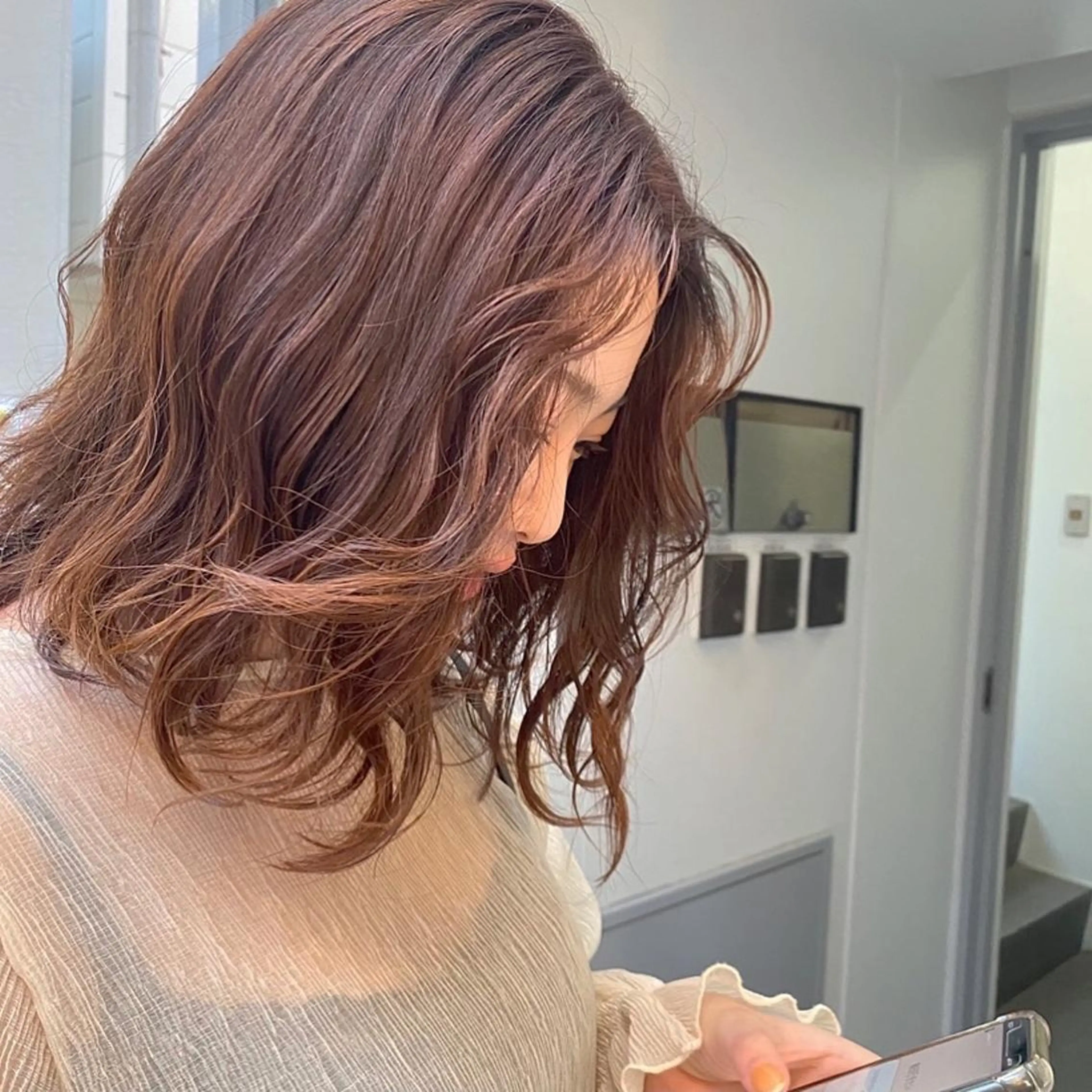 ショート カラー ヘアアレンジ ブリーチ ブリーチなしカラー M所属・ハイトーン/透け感 カラー🎀真香のヘアスタイル