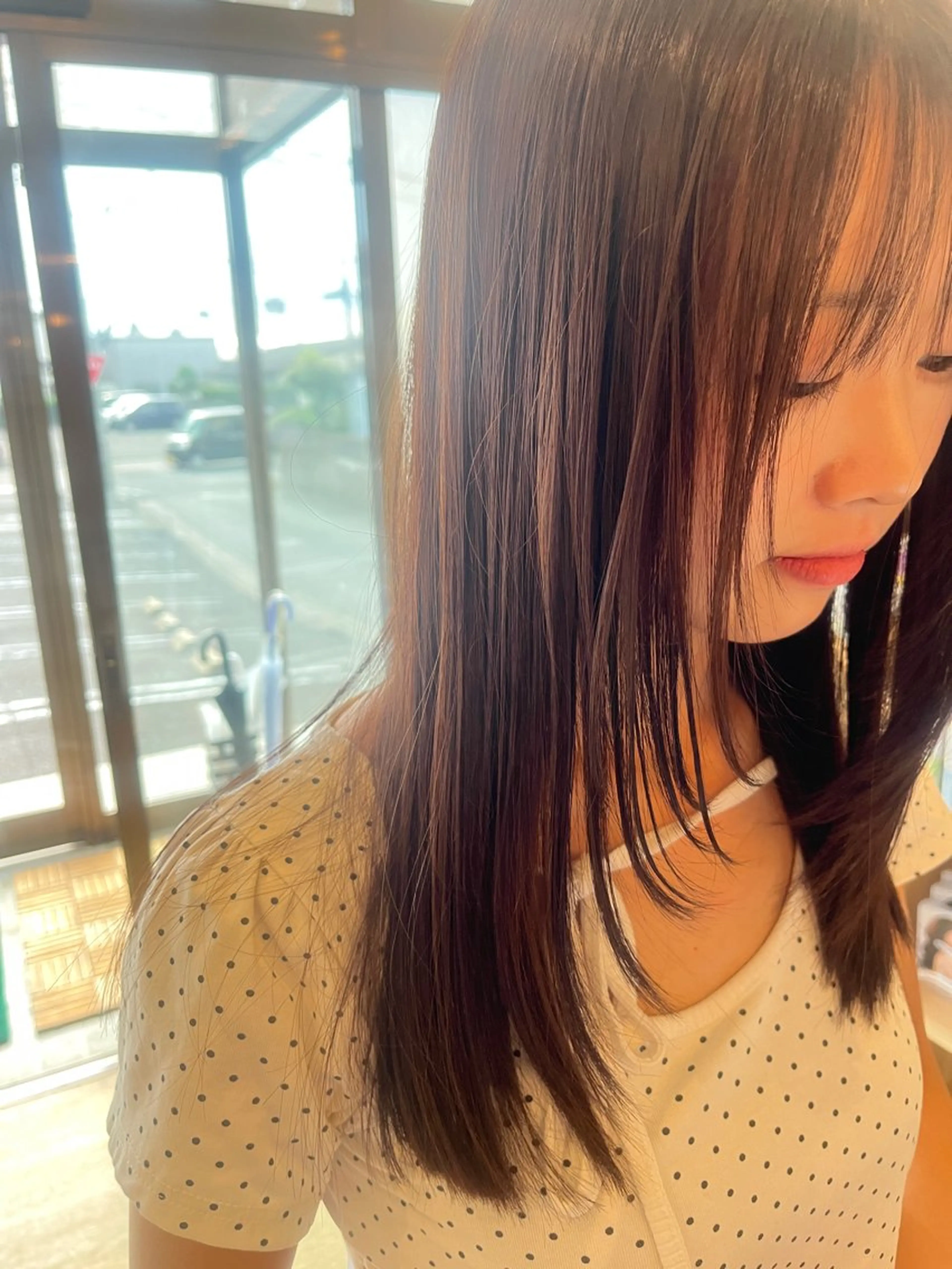 ロング 髪質改善 レイヤーカット KATSUKI津福店所属・工藤 惇のヘアスタイル