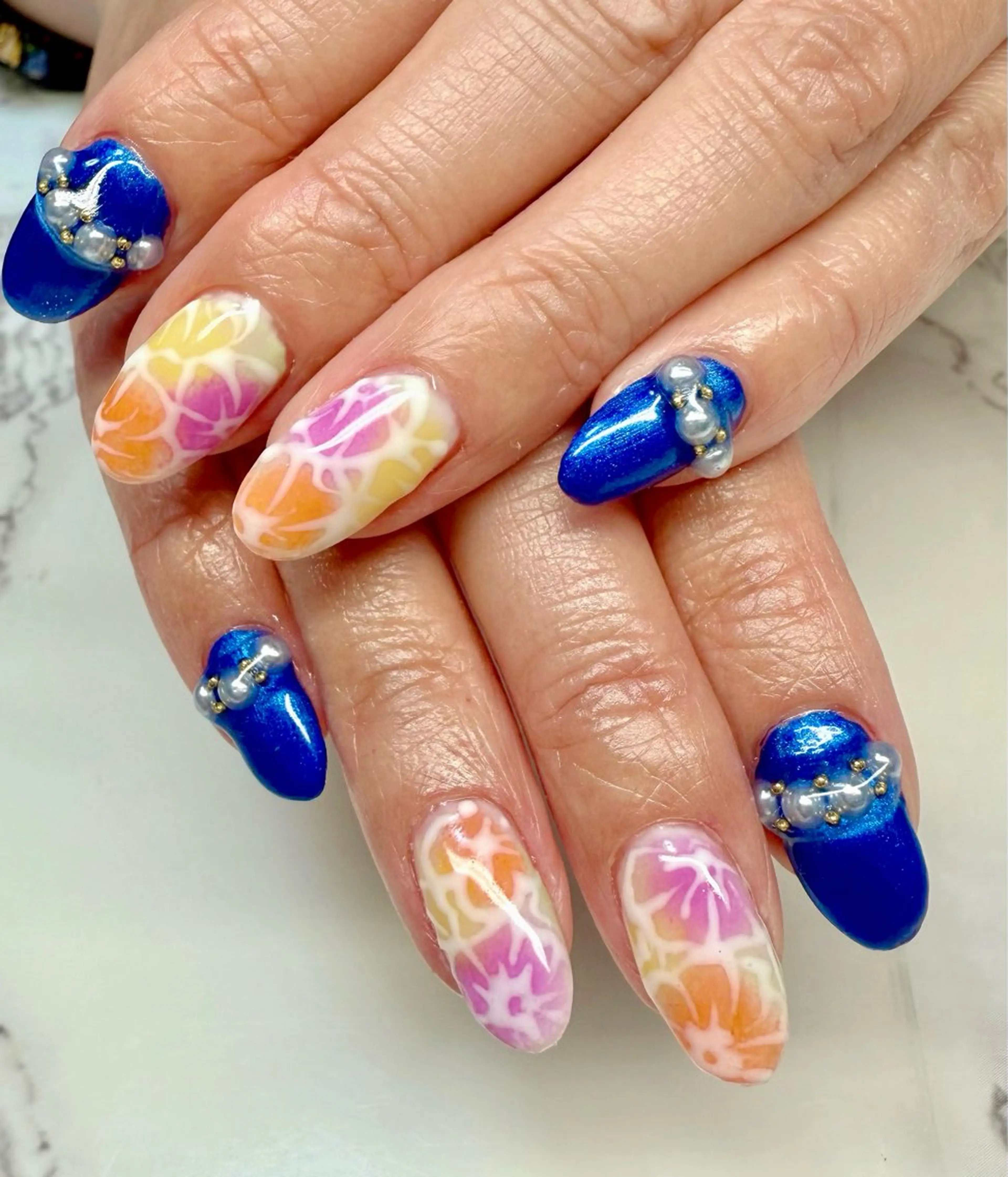 ネイル アニマル柄 アートネイル チークネイル フレンチネイル 氷ネイル・うるうるネイル M.N_ nailのネイルデザイン