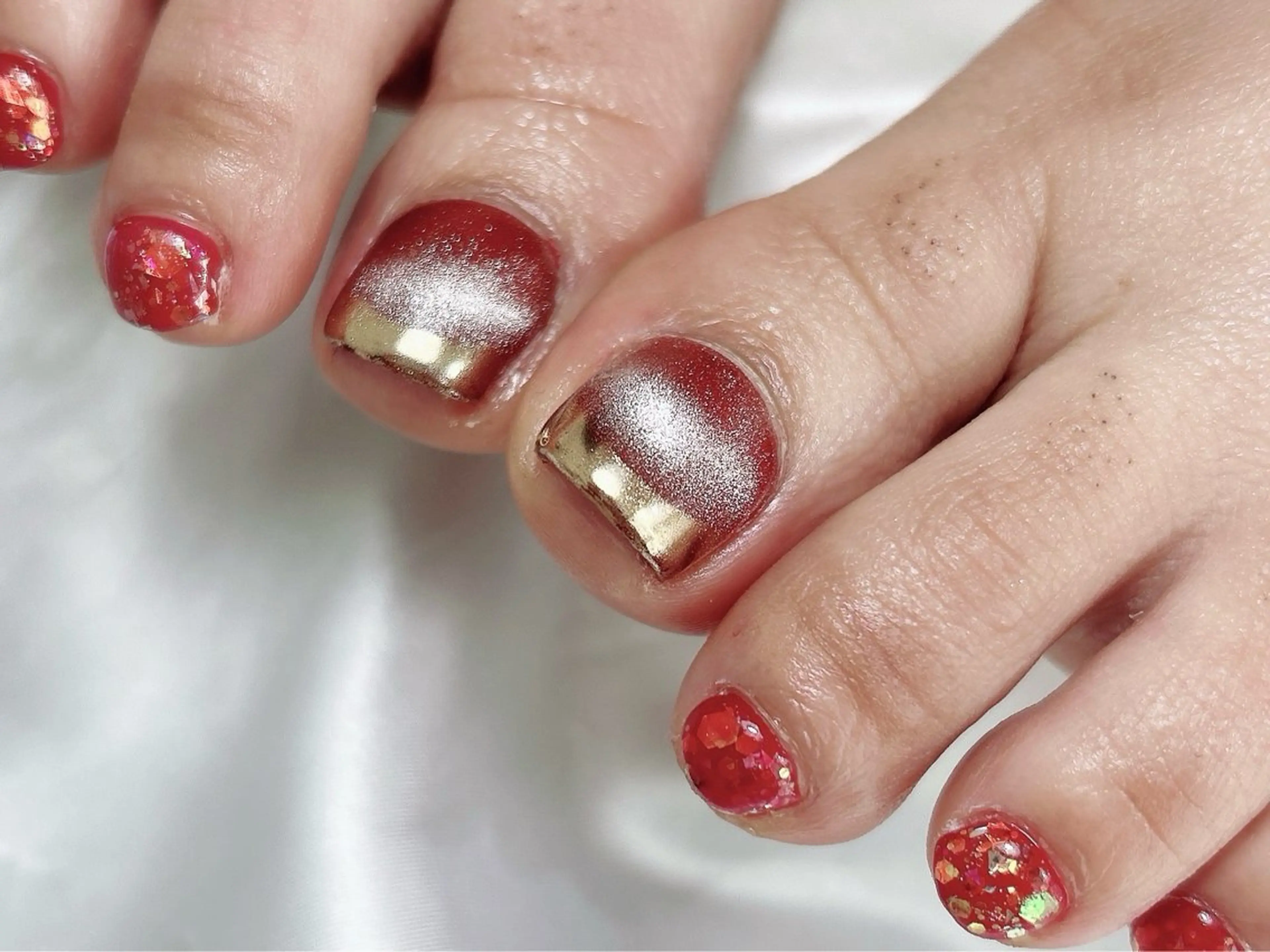 ネイル ラメ(グリッター) フットネイル M nail所属・M nailのネイルデザイン