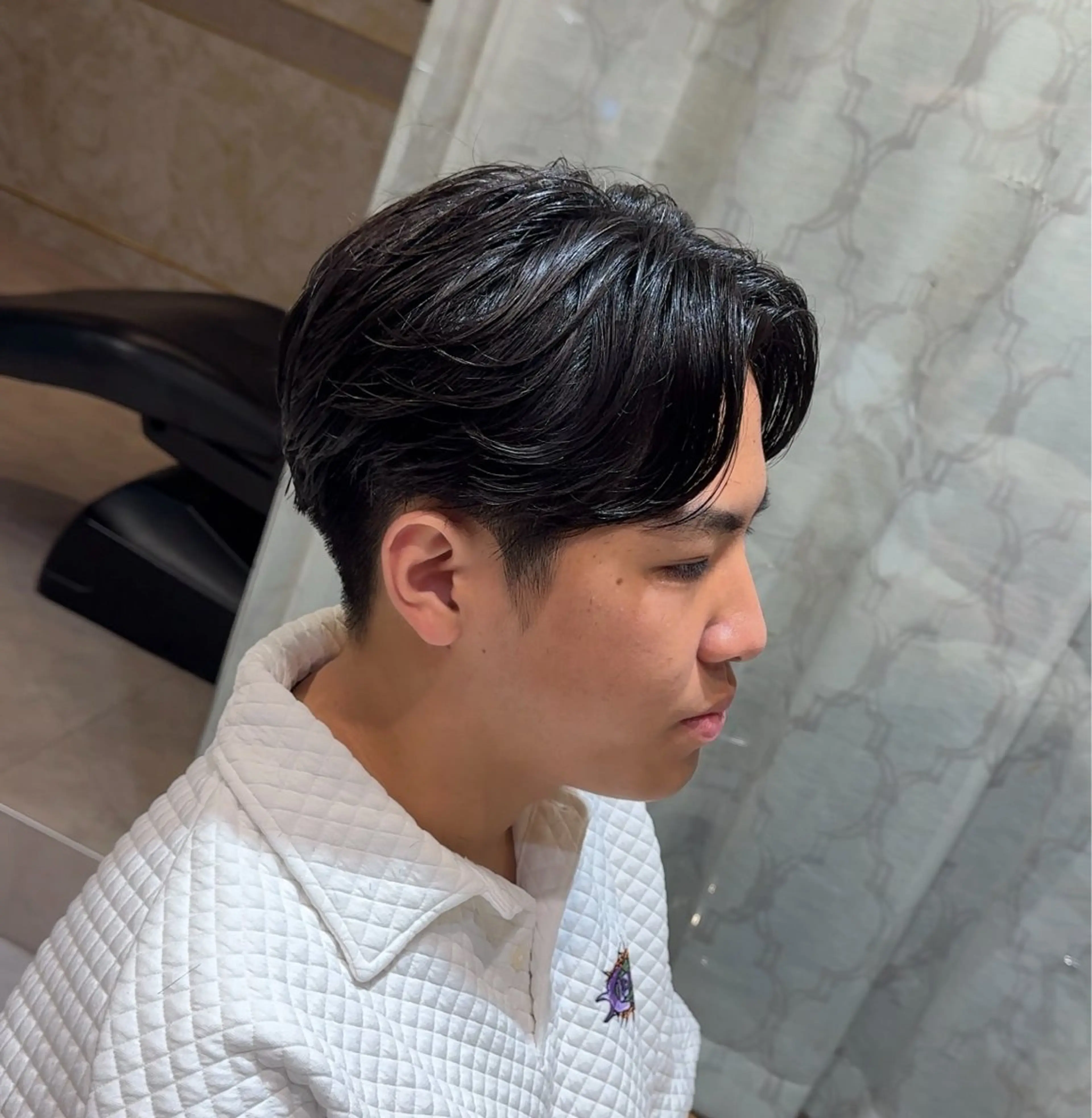 ミディアム パーマ メンズ カット パーマ Lond  strada所属・ハクヤ心斎橋 メンズ特化/パーマのヘアスタイル