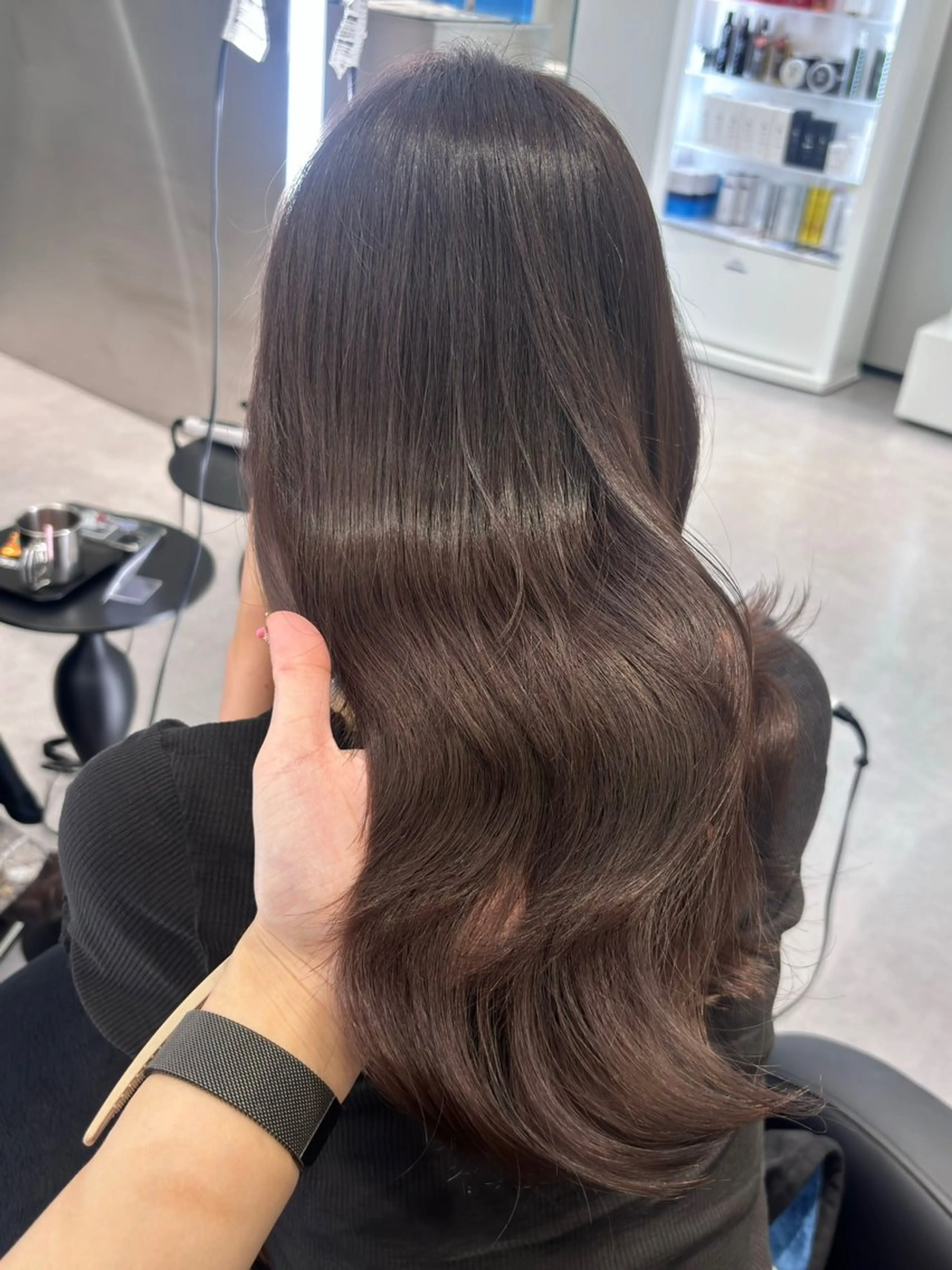 ロング カラー カット ヘアカラー トリートメント 透明感赤み消し レイヤー/髪質改善のヘアスタイル