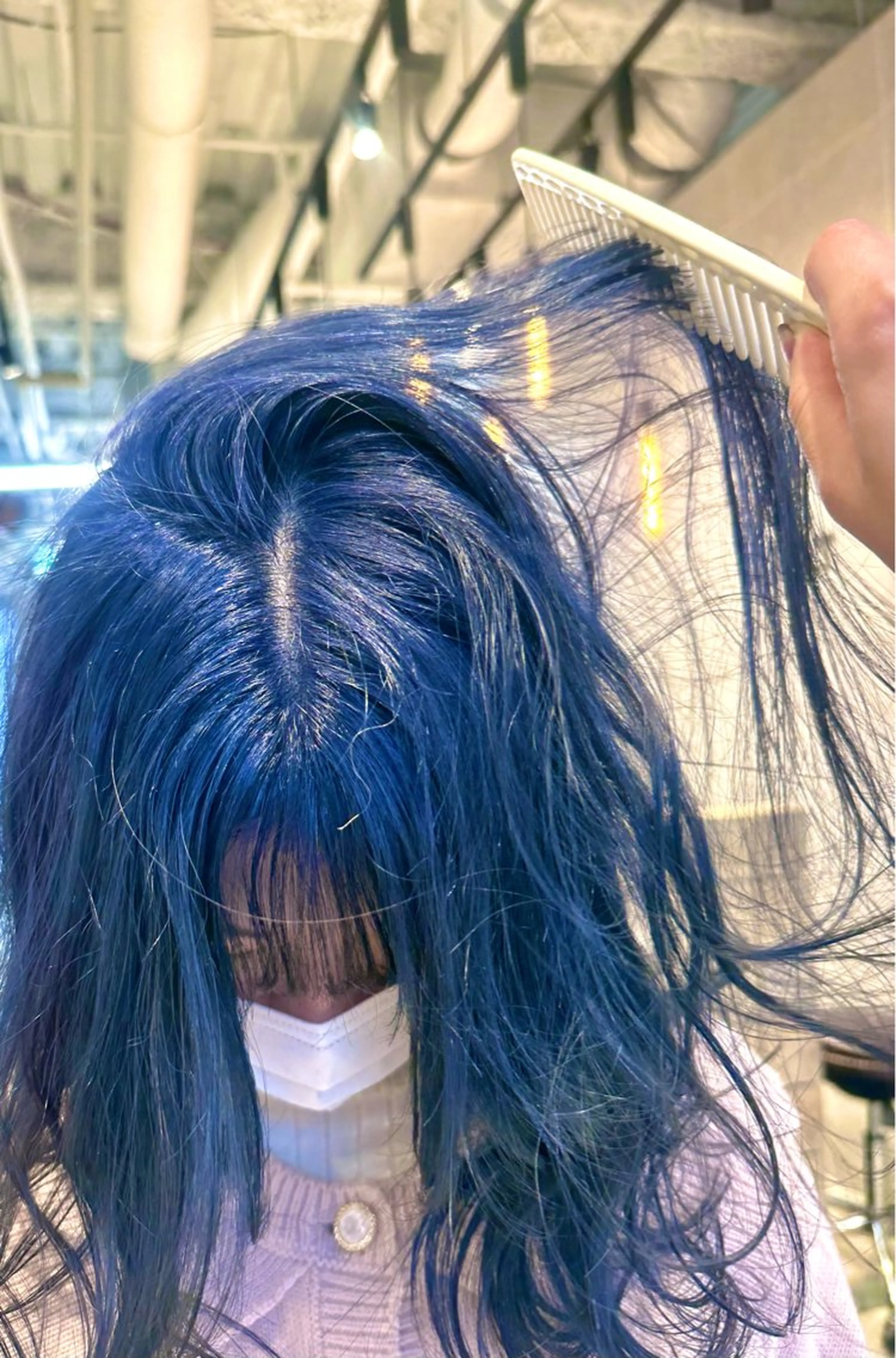 カラー ブリーチ ブルーカラー ケアブリーチ ダブルカラー ハイトーンカラー 似合わせ小顔ショート /akane🐰♥️のヘアスタイル
