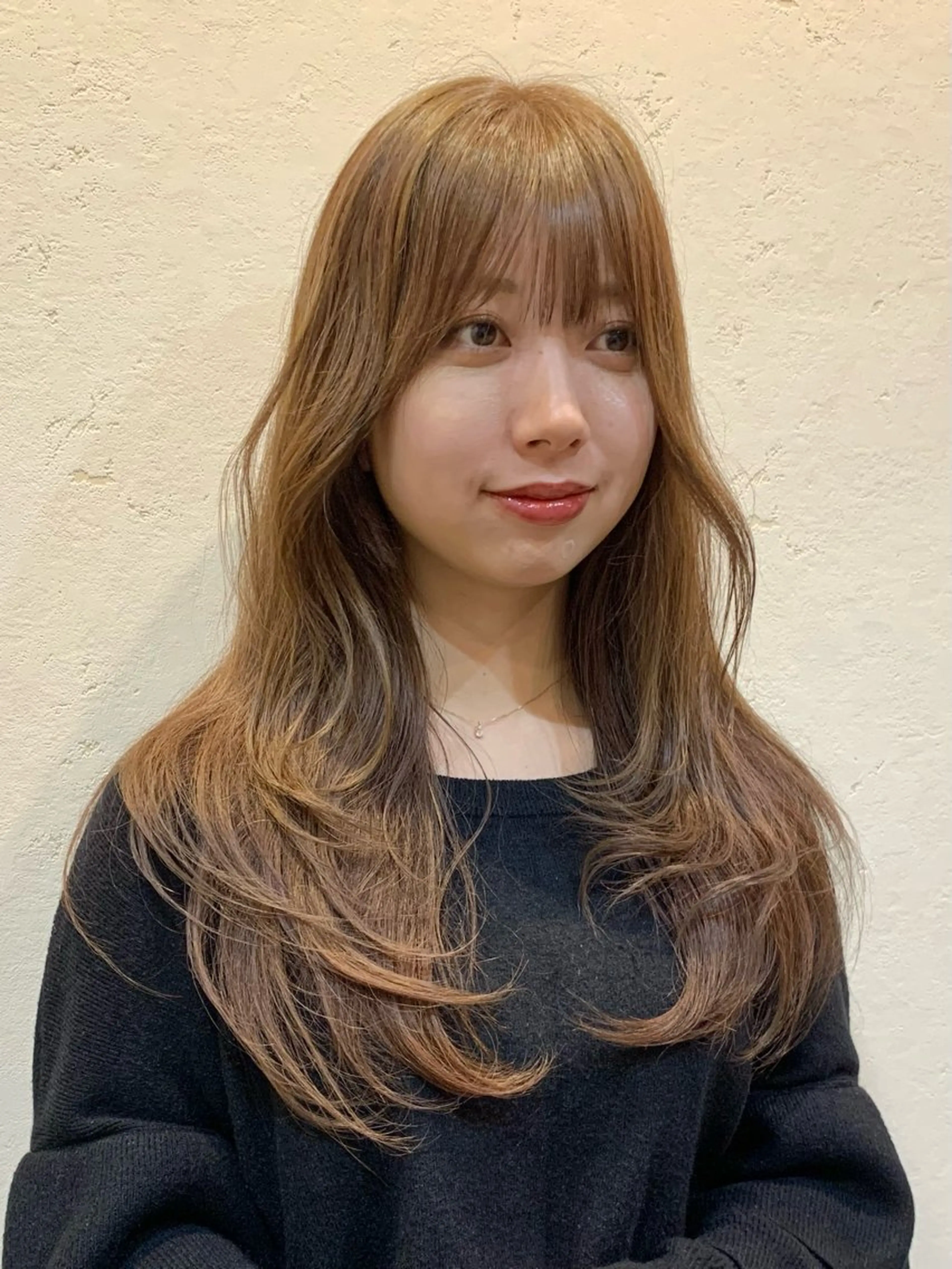 ロング カラー ベージュカラー ブリーチ ダブルカラー ミルクティーベージュ ブリーチなしカラー ヘアカラー 落合希 new open ✨のヘアスタイル