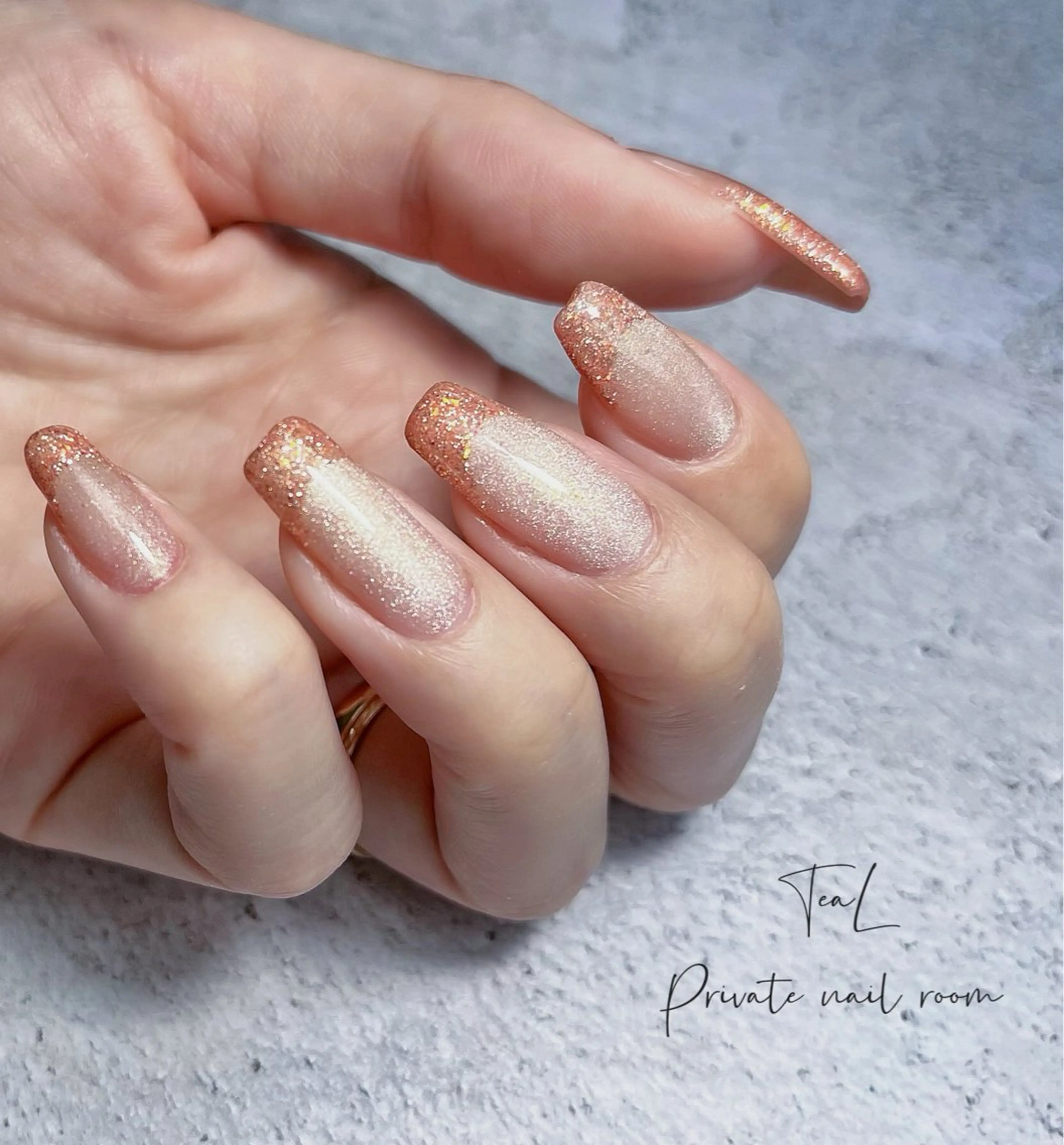 ネイル フラッシュネイル フレンチネイル マグネットネイル ハンドネイル TeaL nailのネイルデザイン
