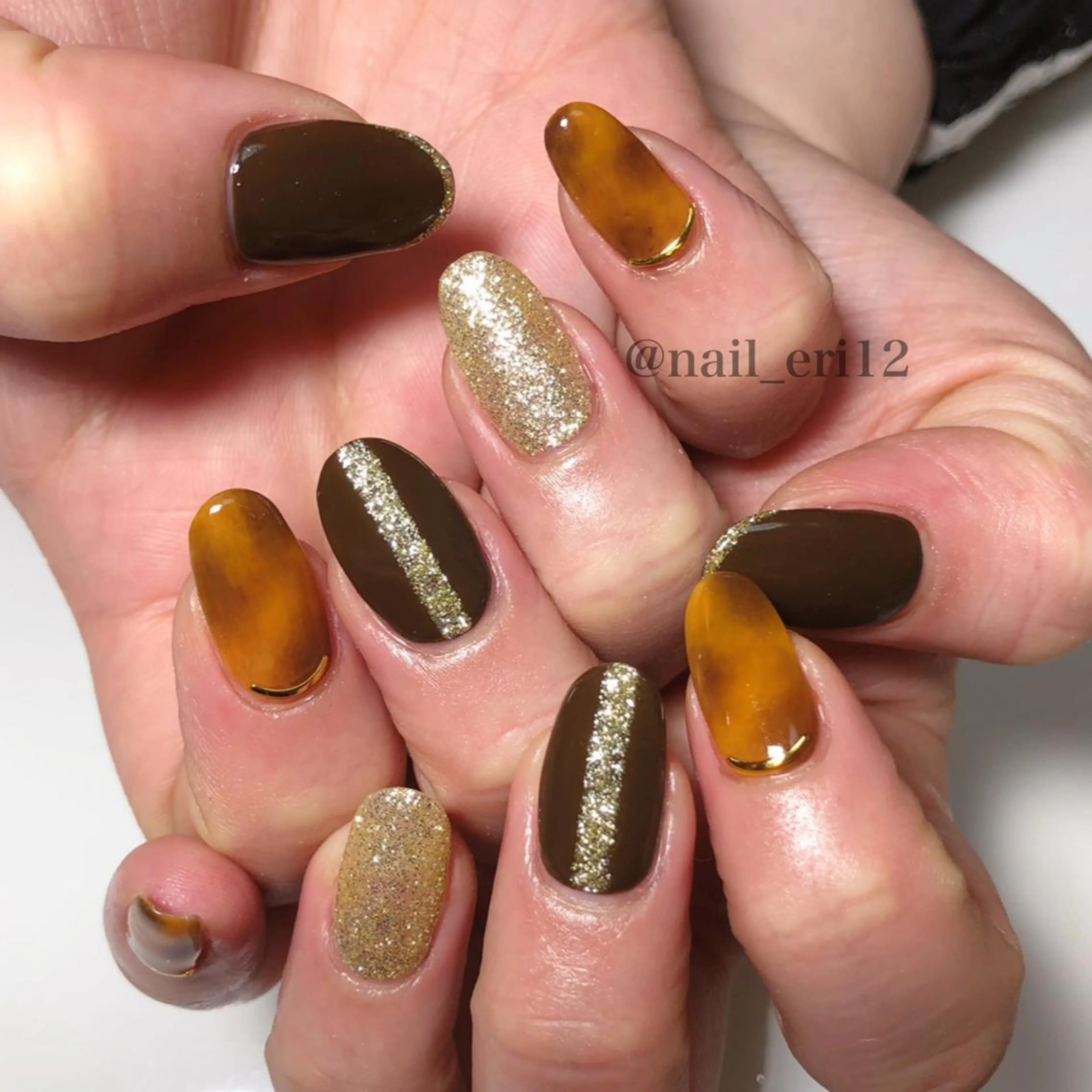 ミディアム ネイル ラメ(グリッター) nail salon &e eriのネイルデザイン