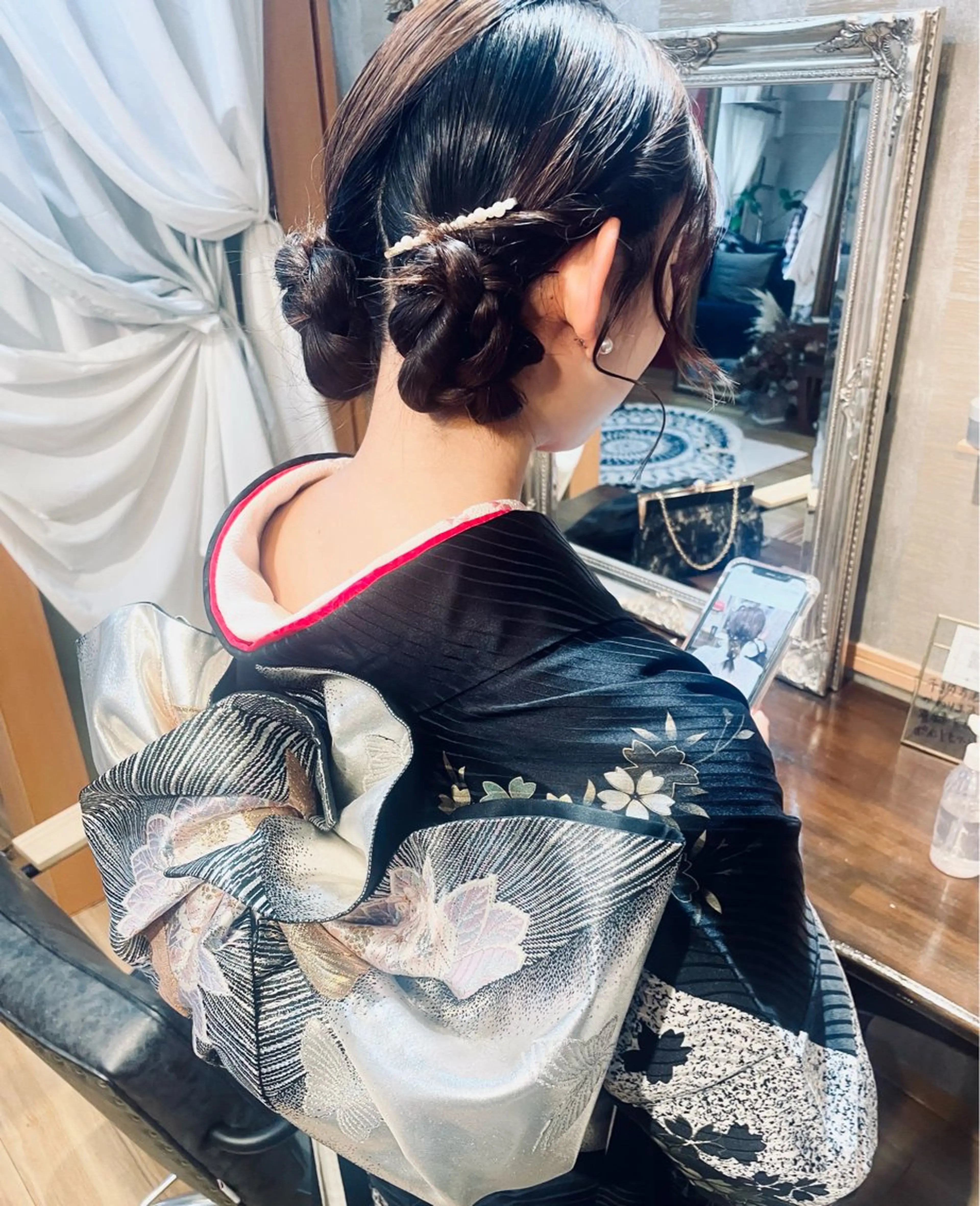 【セットがお🉐】◡̈ヘアーセット＋着付け(訪問着変わり結び、振袖)の写真