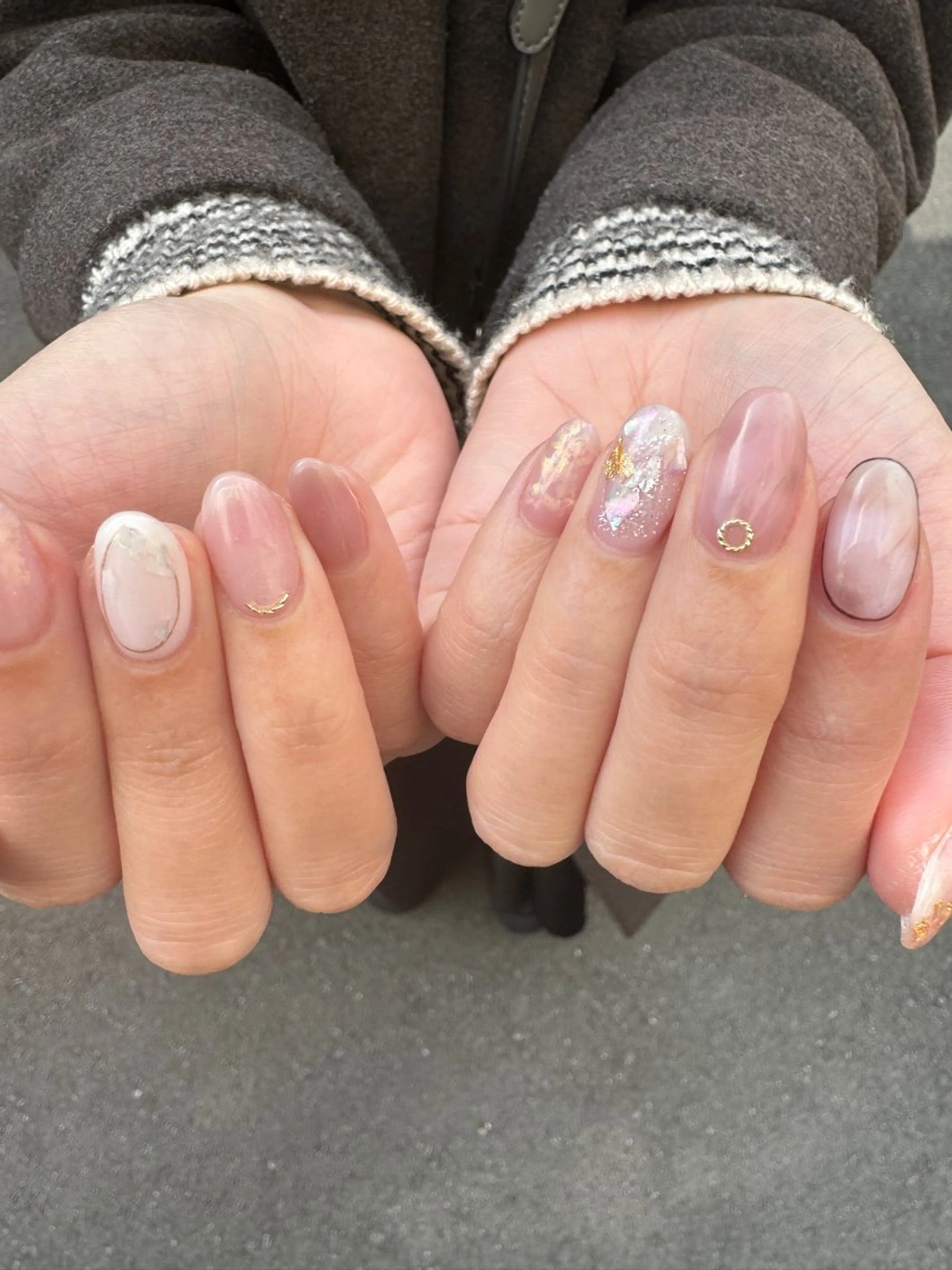 ネイル 入学式 フラッシュネイル フレンチネイル ガラスフレンチ 卒業式 MH_ Nailのネイルデザイン
