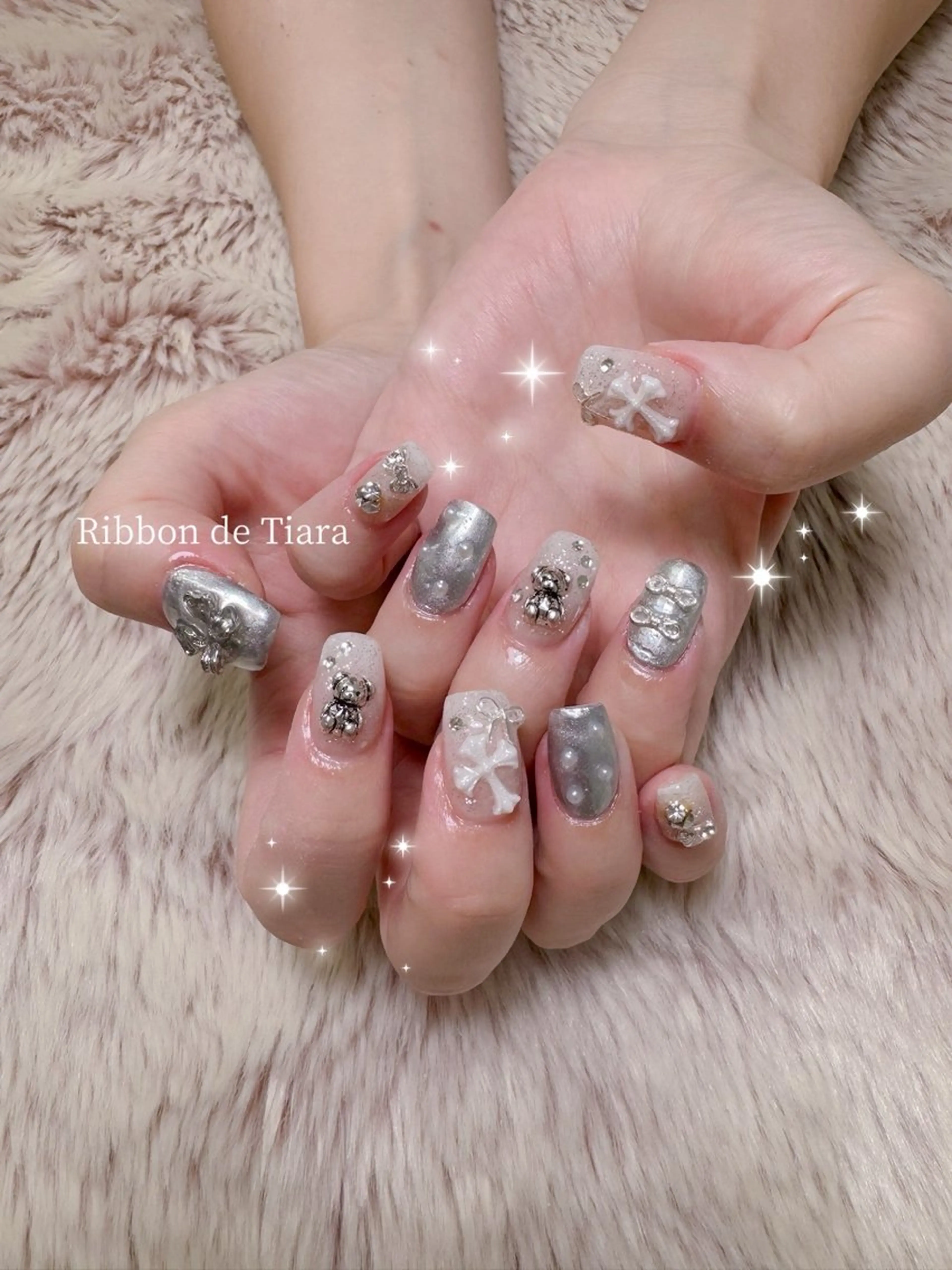 ネイル ハンドネイル Ribbon de Tiara MAKIのネイルデザイン