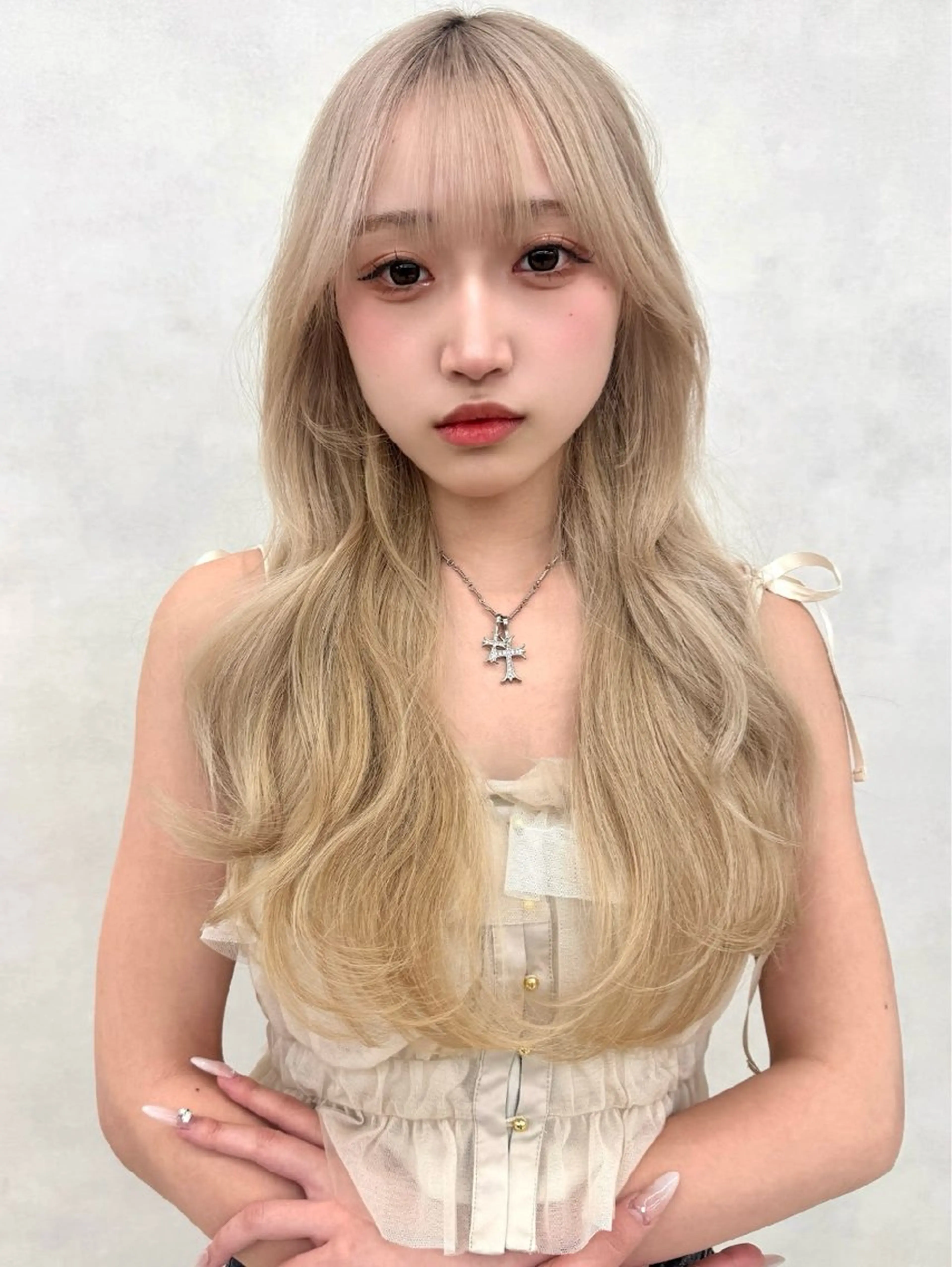 ロング カラー カット ヘアカラー トリートメント 韓国ヘア🇰🇷艶髪 カラー/yui‎🎀のヘアスタイル