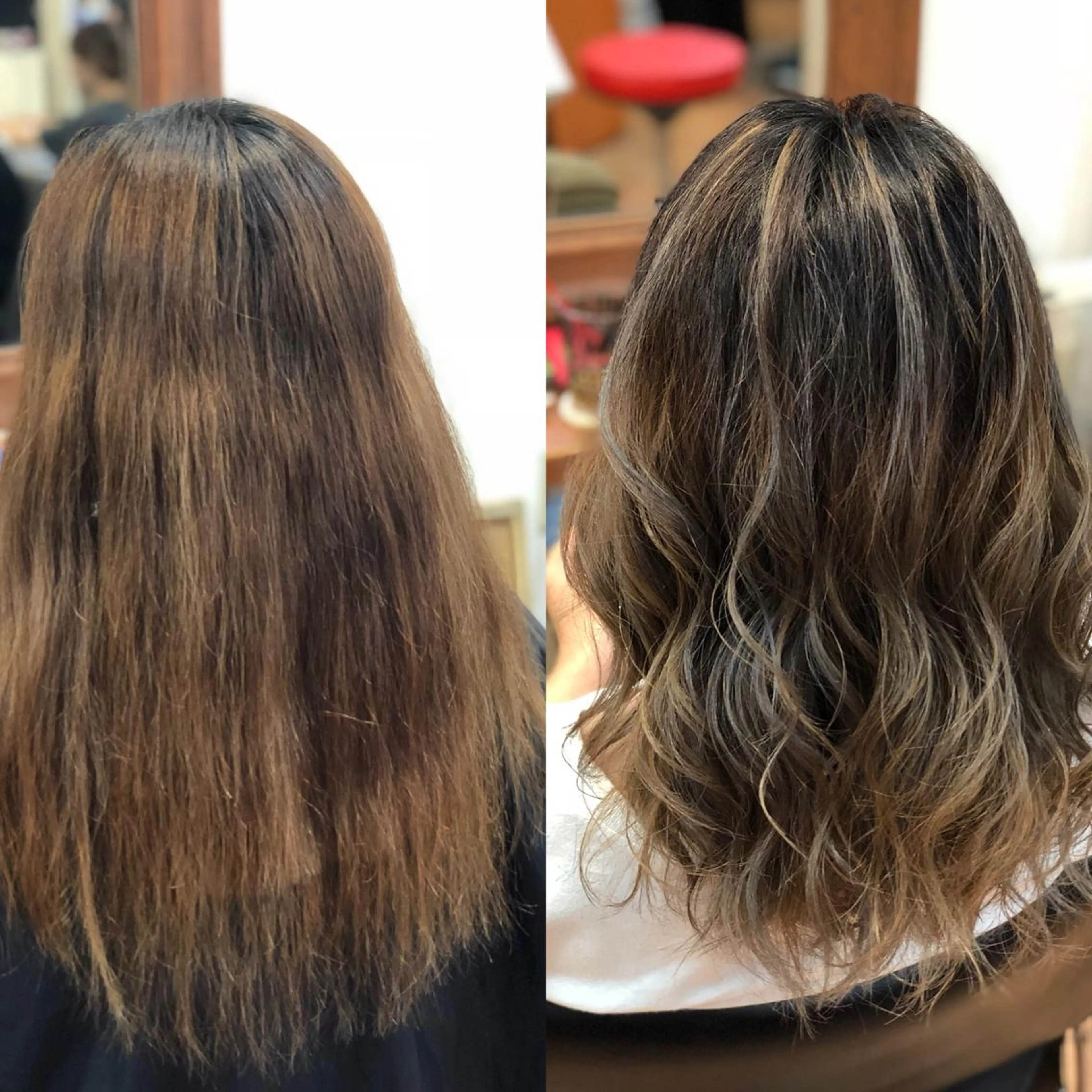 ミディアム ハイライト レイヤーカット ヘアカラー トリートメント LOCO Ko-kiのヘアスタイル