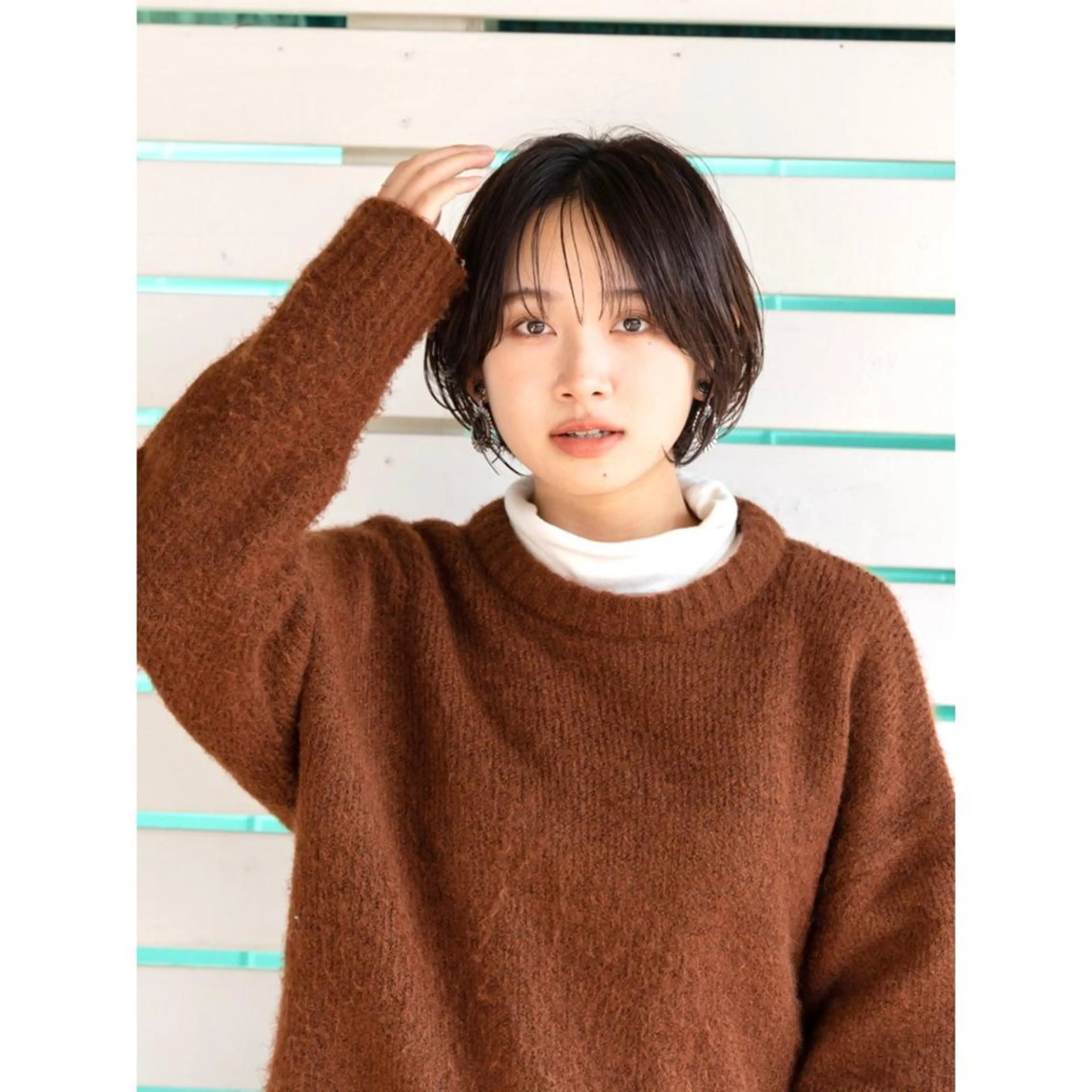 ショート ショートボブ ボブ シースルーバング ショートヘア re.share所属・茅ヶ崎/ショートボブ /ハイトーン/片野のヘアスタイル