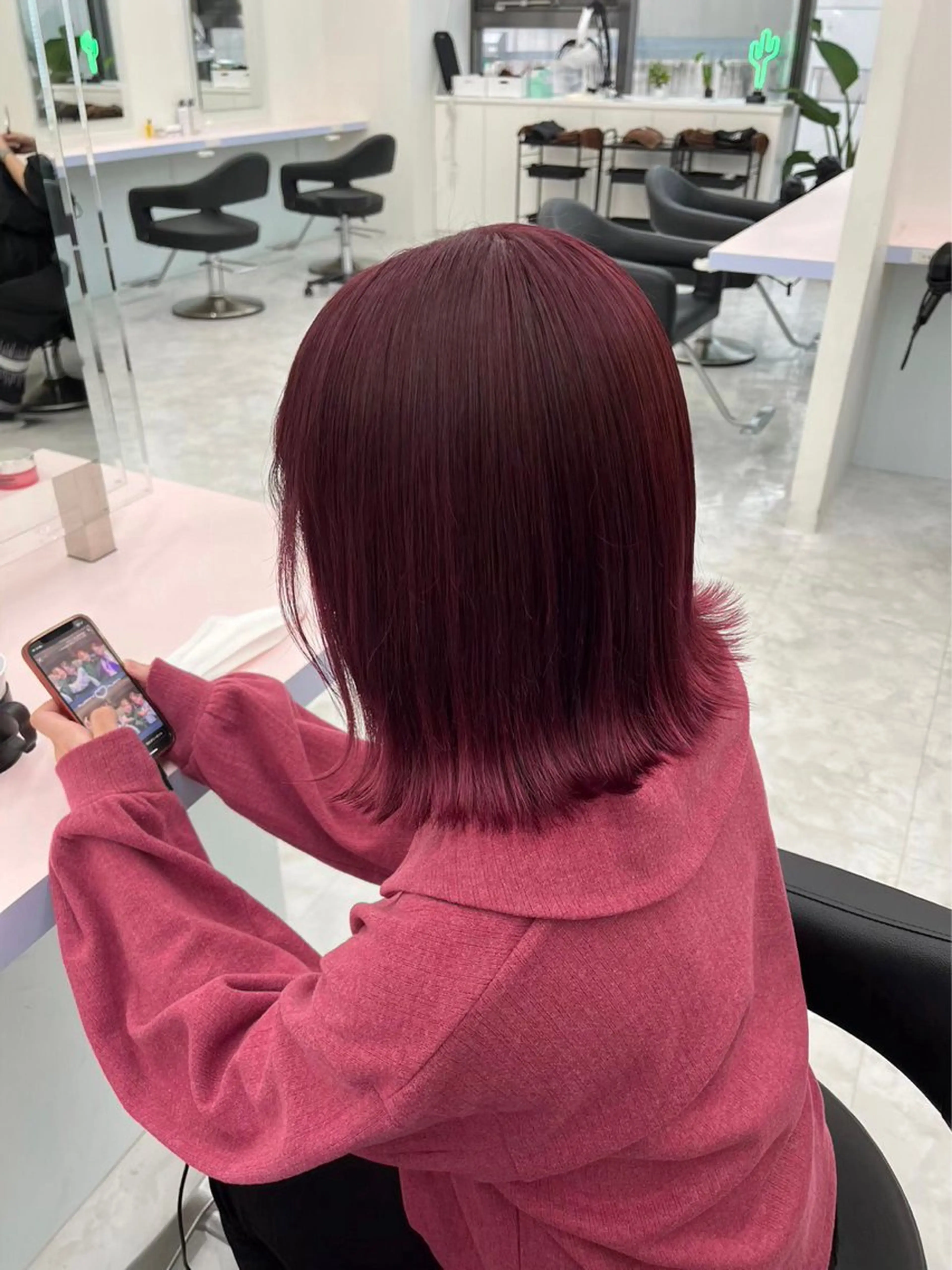 ショート カラー ピンクカラー ヘアカラー ヘッドスパ ヘアセット ♡ブリーチカラー♡ Mirioのヘアスタイル