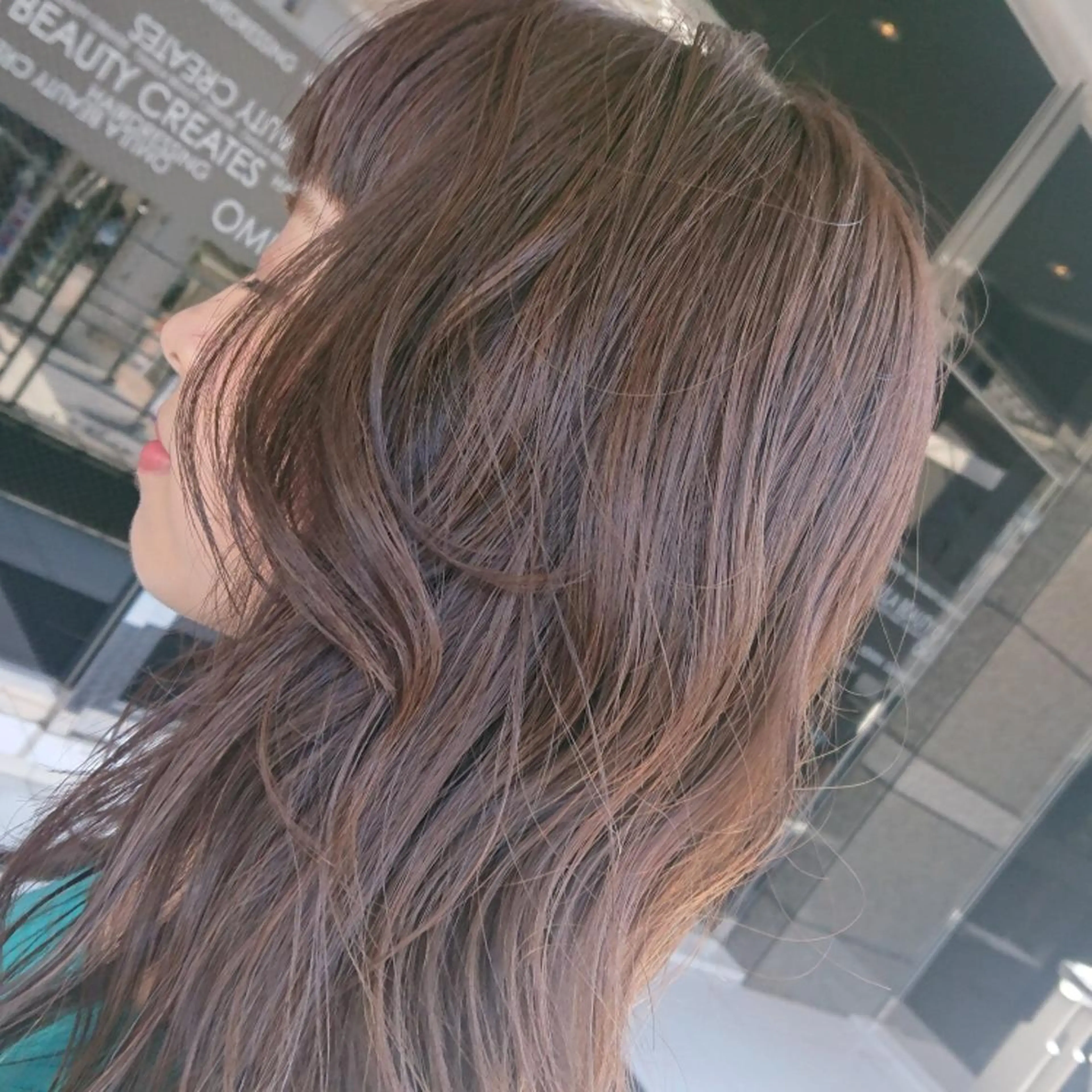 ロング カラー パーマ ヘアアレンジ 顔まわりデザイン🌿 ふじこのヘアスタイル