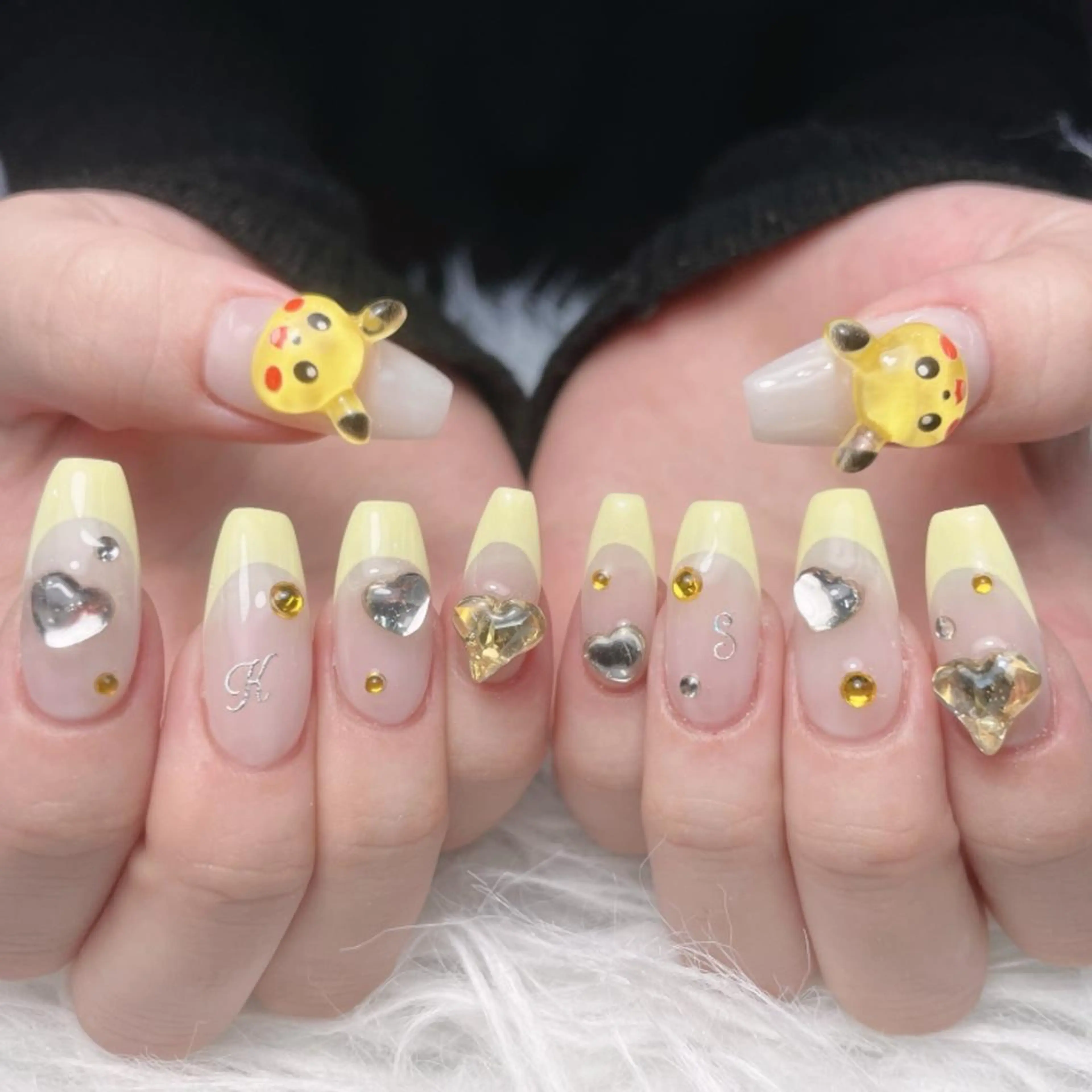 ネイル オーロラネイル フレンチネイル ハート 韓国ネイル ミラーネイル NailPrincess所属・princess スカルプ専門店のネイルデザイン